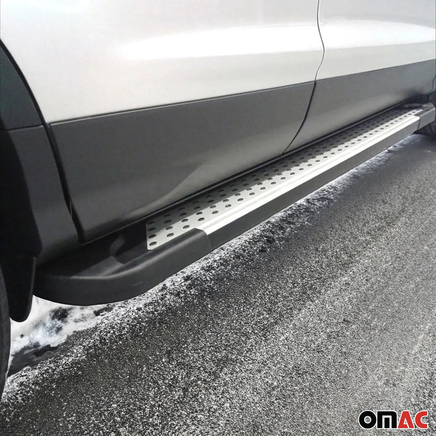 Seitenbretter Trittbretter Schweller für Fiat Doblo 2000-10 L2 Silber-Schwarz 2x - Image 5