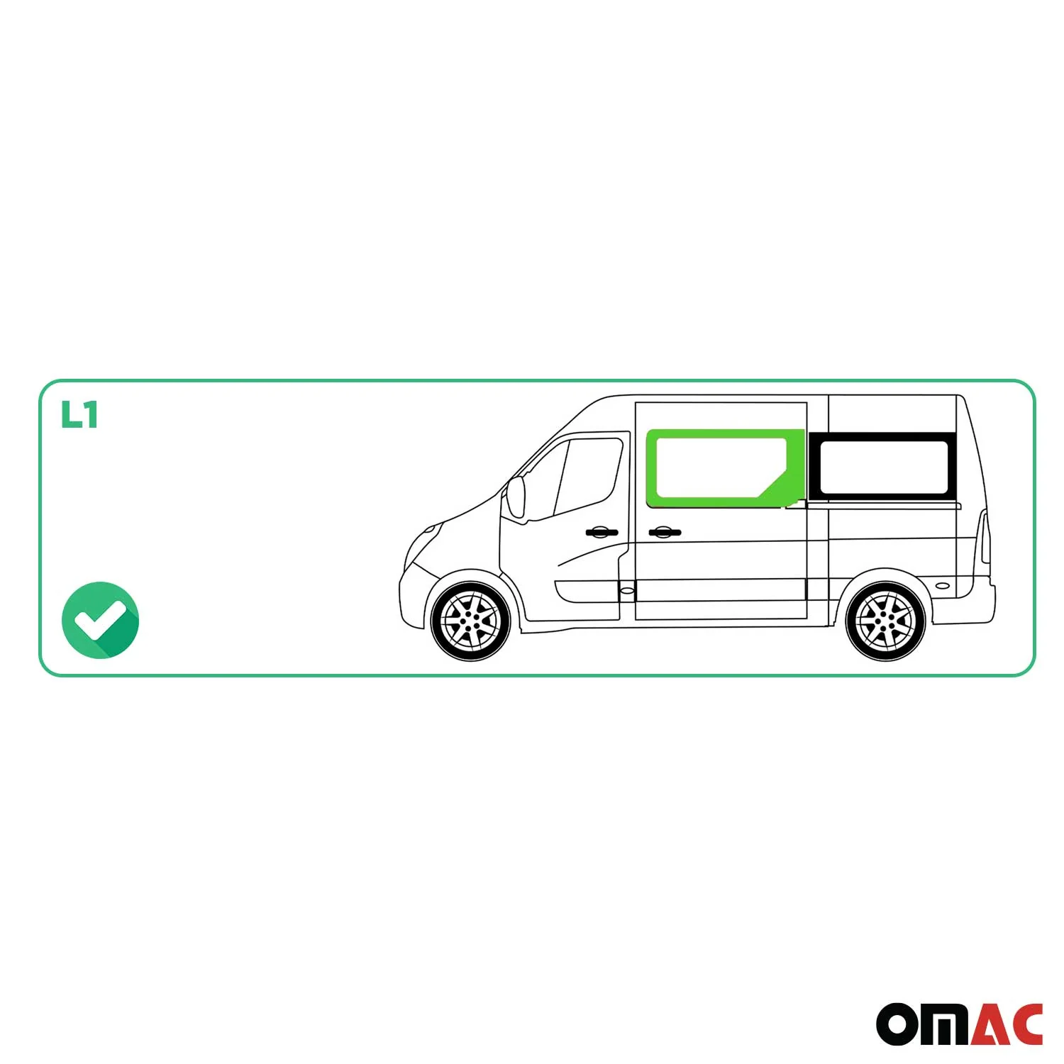 Seitenfenster Auto Fenster für Renault Master 2010-2024 Schwarz Rechts L1 - Image 3