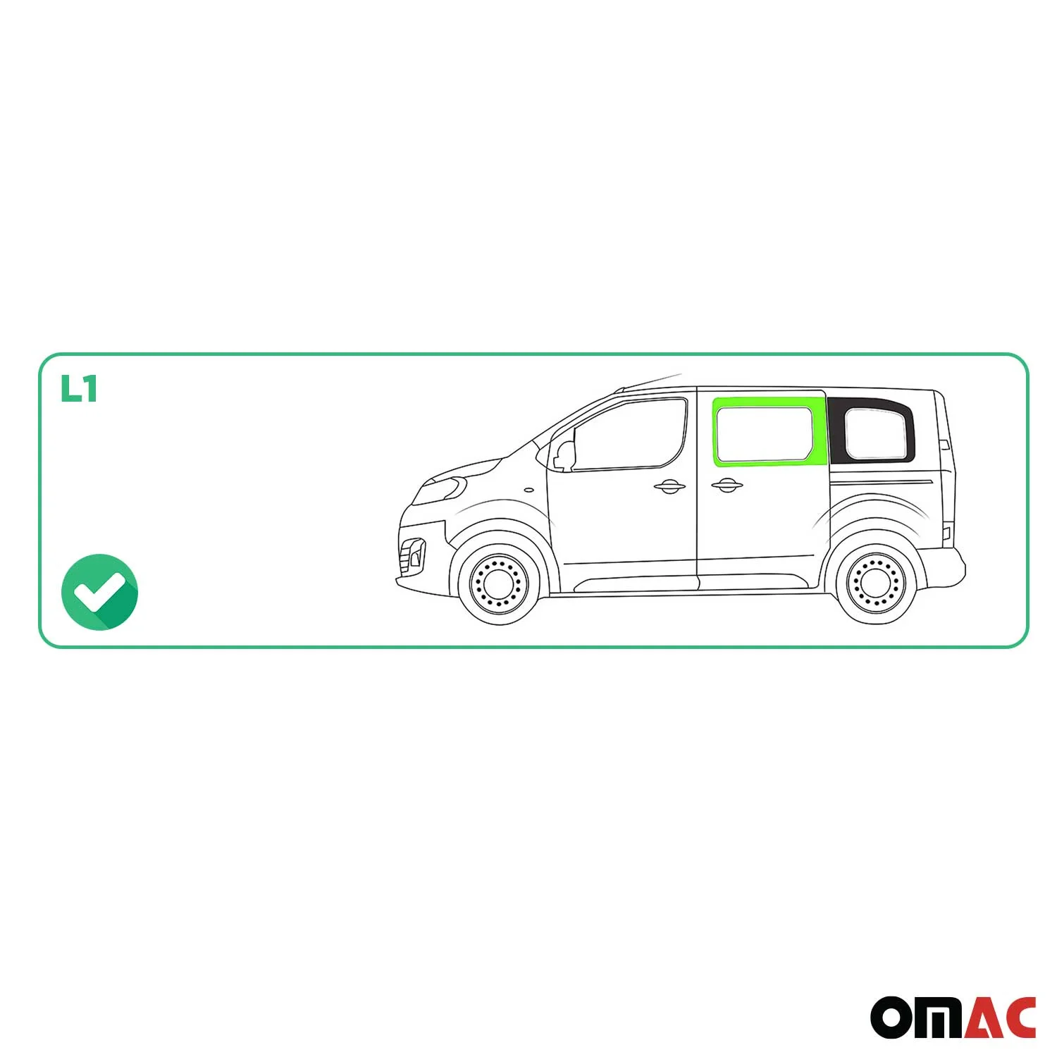 Seitenfenster Auto Fenster für Citroen Jumpy 2016-2026 Links L1 Schwarz - Image 3