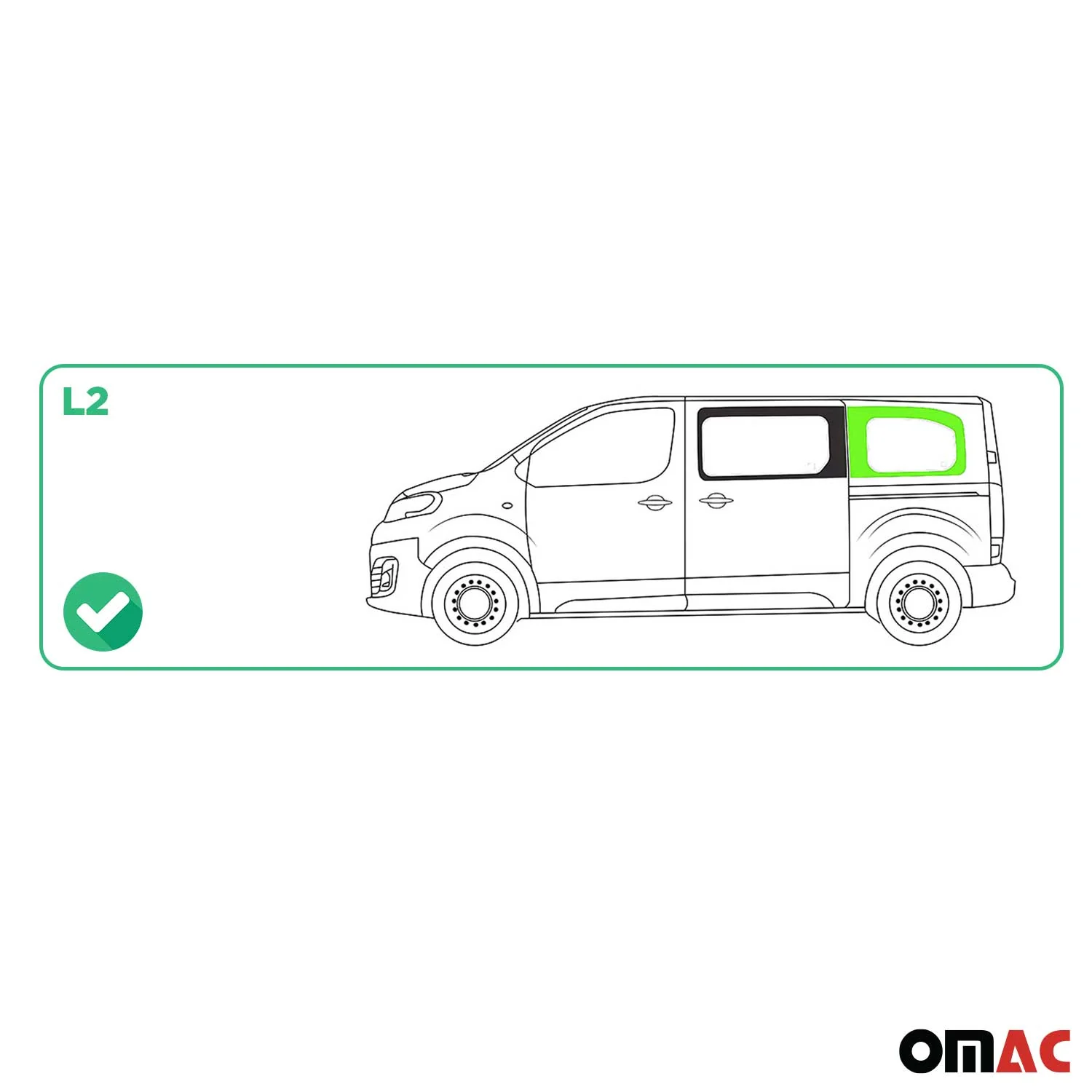 Seitenfenster Auto Fenster für Citroen SpaceTourer 2016-2026 Schwarz Links L2 - Image 3