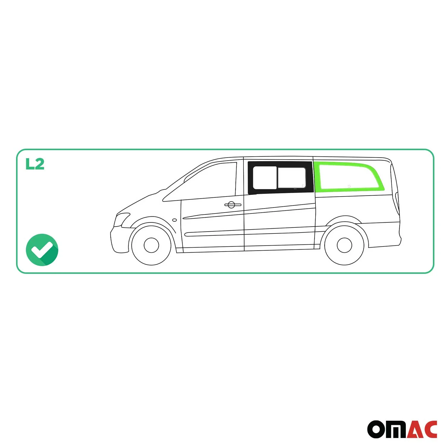 Seitenfenster Sicherheitsglas für Mercedes Vito W639 2003-2014 Vorne Links L2 - Image 3