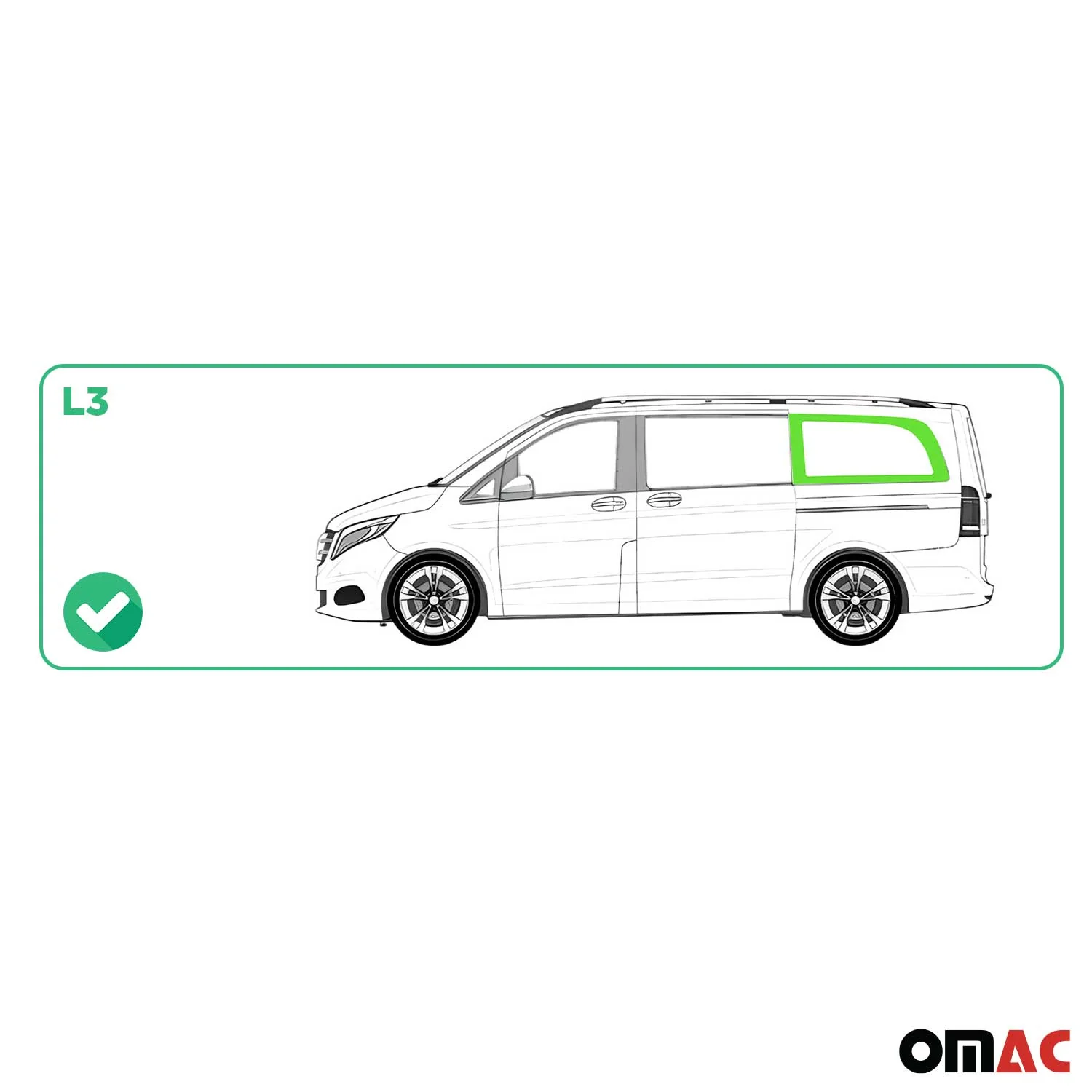 Seitenfenster Sicherheitsglas für Mercedes Vito W447 2014-2026 Fenster Links L3 - Image 3