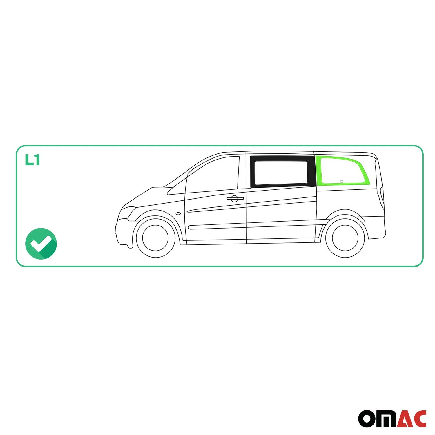 Seitenfenster Sicherheitsglas für Mercedes Vito W639 2003-2014 Vorne Links L1 - Image 3