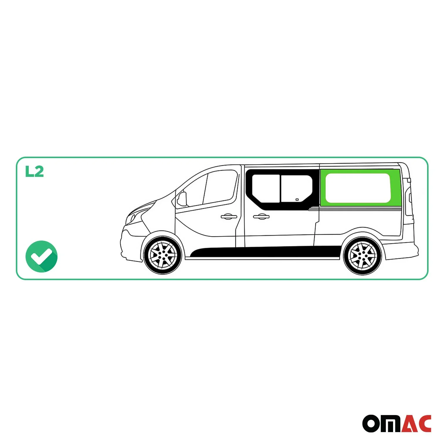 Seitenfenster Auto Fenster für Nissan Primastar 2001-2014 Schwarz Rechts L2 - Image 3
