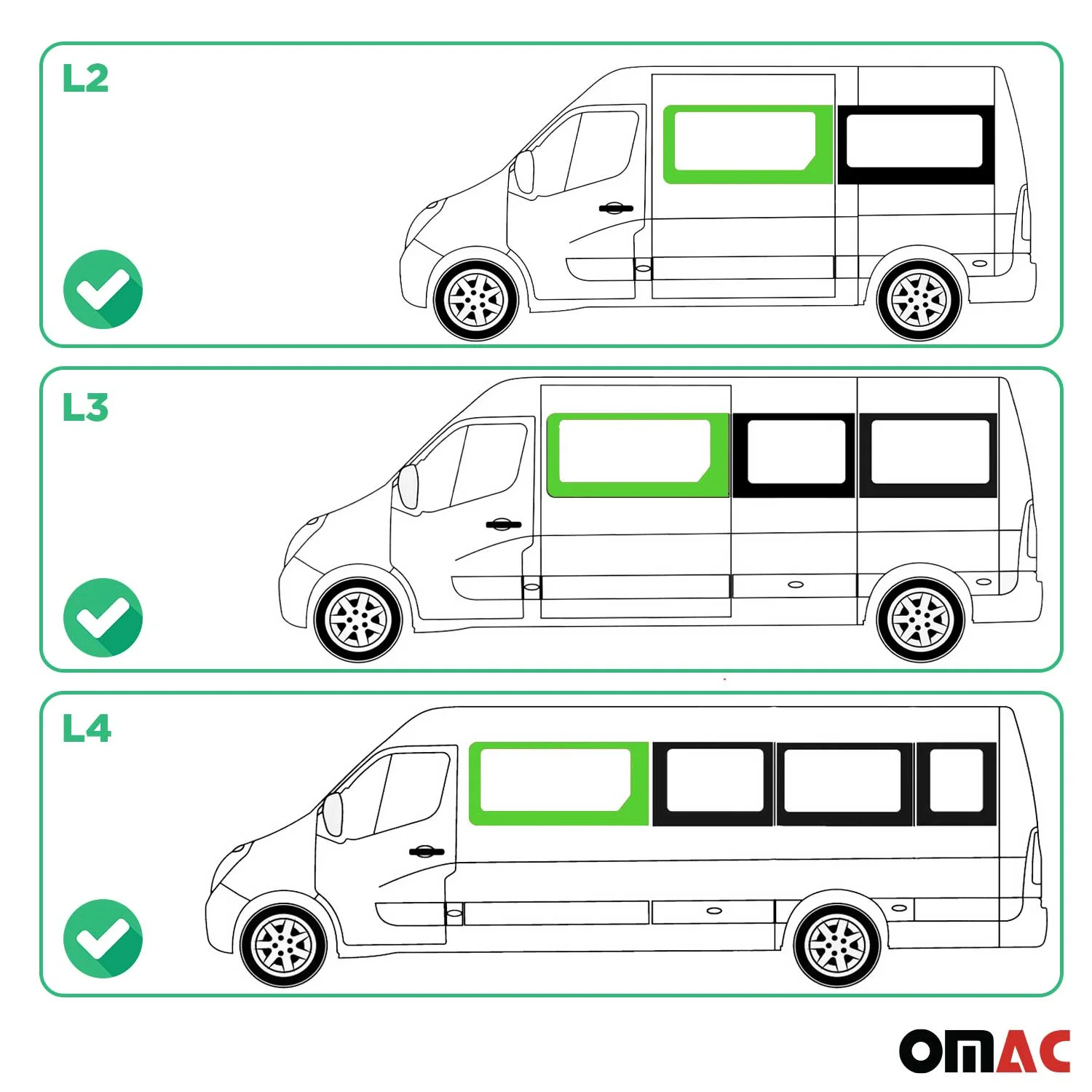 Seitenfenster Sicherheitsglas für Opel Movano 2010–2021 Links L2 L3 L4 H2 - Image 3