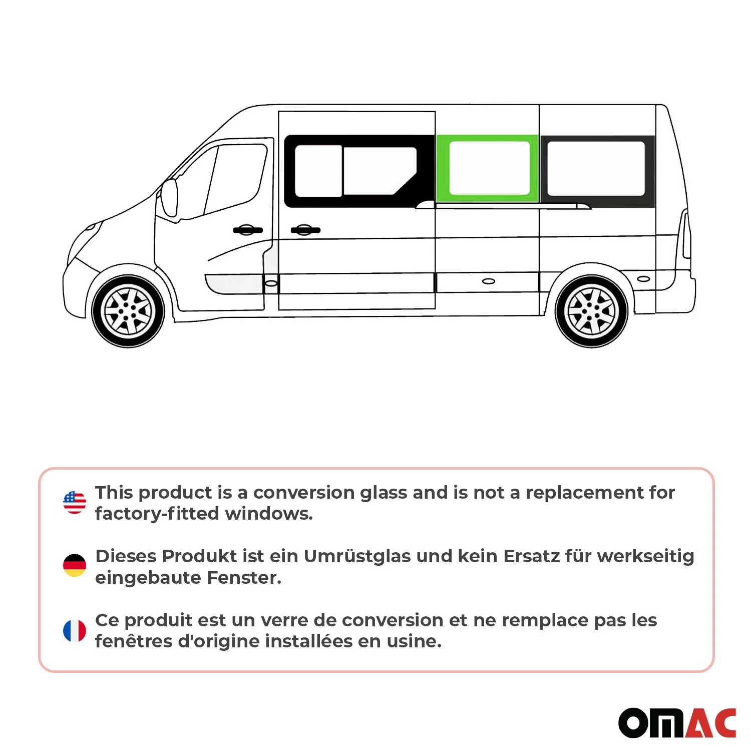 Seitenfenster Auto Fenster für Opel Movano 2010–2021 Schiebetür Links L3 L4 - Image 2