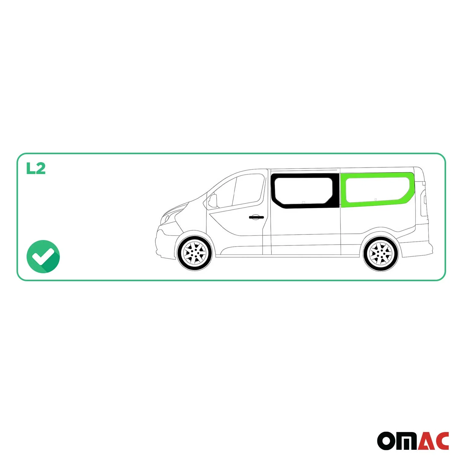 Seitenfenster Auto Fenster für Opel Vivaro B 2014-2019 Links Auto L2 Schwarz - Image 3
