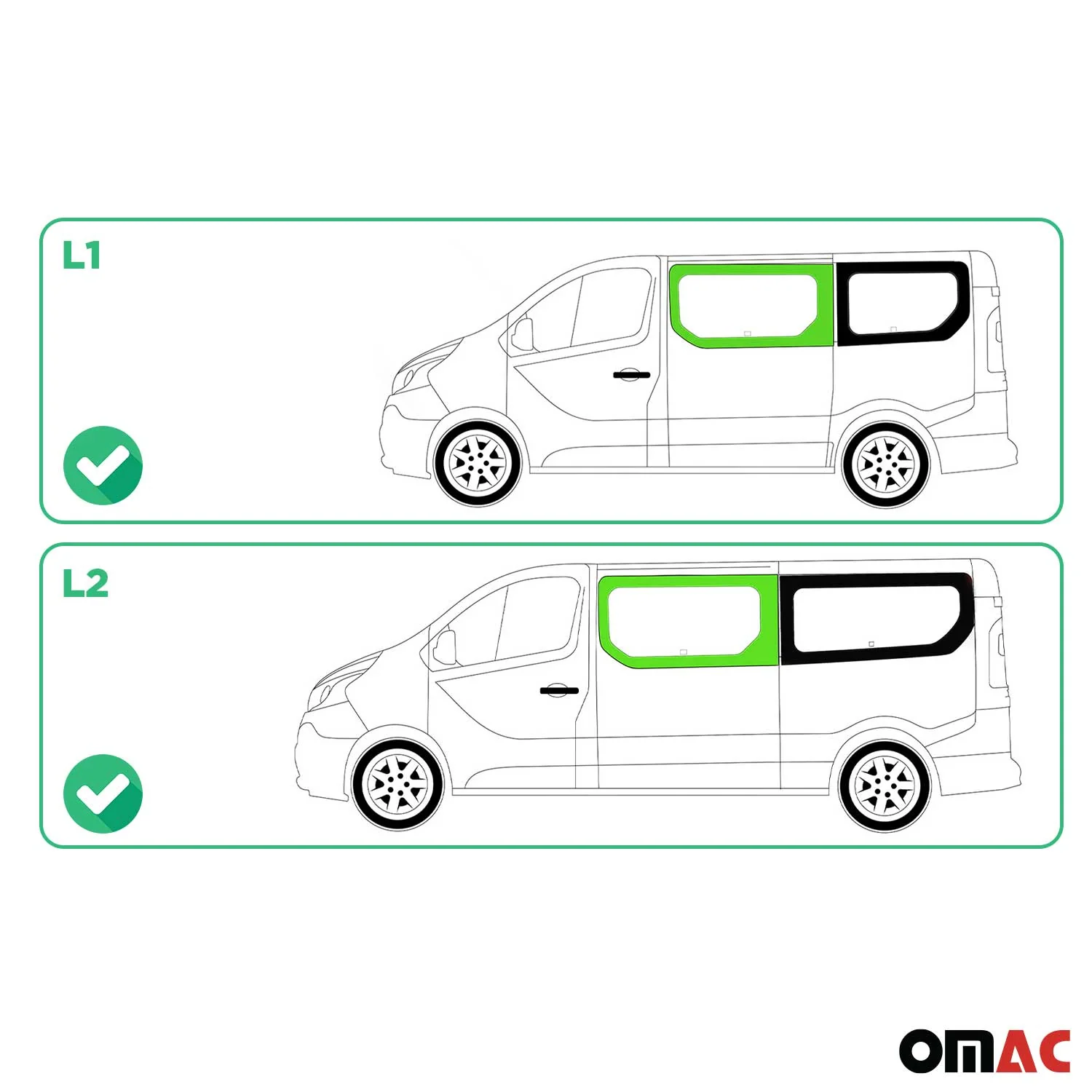 Seitenfenster Auto Fenster für Opel Vivaro B 2014-19 L1 L2 Kasten Links Schwarz - Image 3