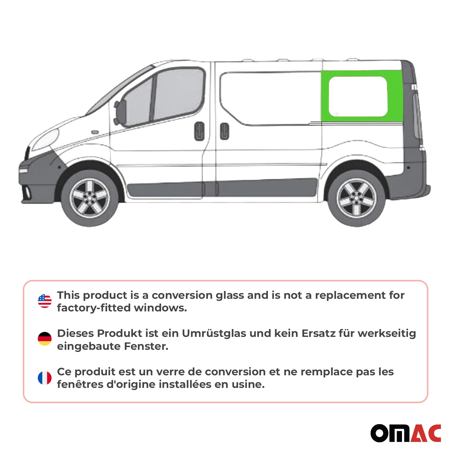 Seitenfenster Auto Fenster für Renault Trafic 2001-2014 Schiebetür Rechts L1 - Image 2