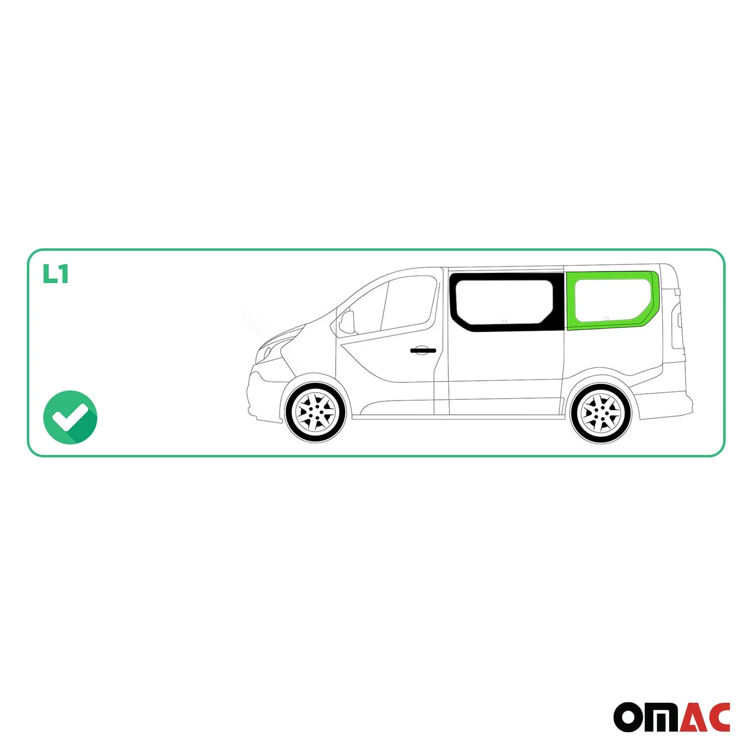 Seitenfenster Auto Fenster für Renault Trafic 2014-2024 Links Auto L1 Schwarz - Image 3