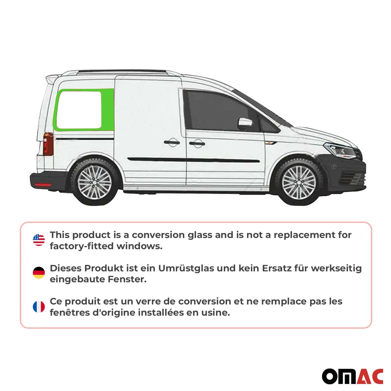 Seitenfenster Auto Fenster für VW Caddy 2003-2020 Seitenscheibe Rechts L1 - Image 2