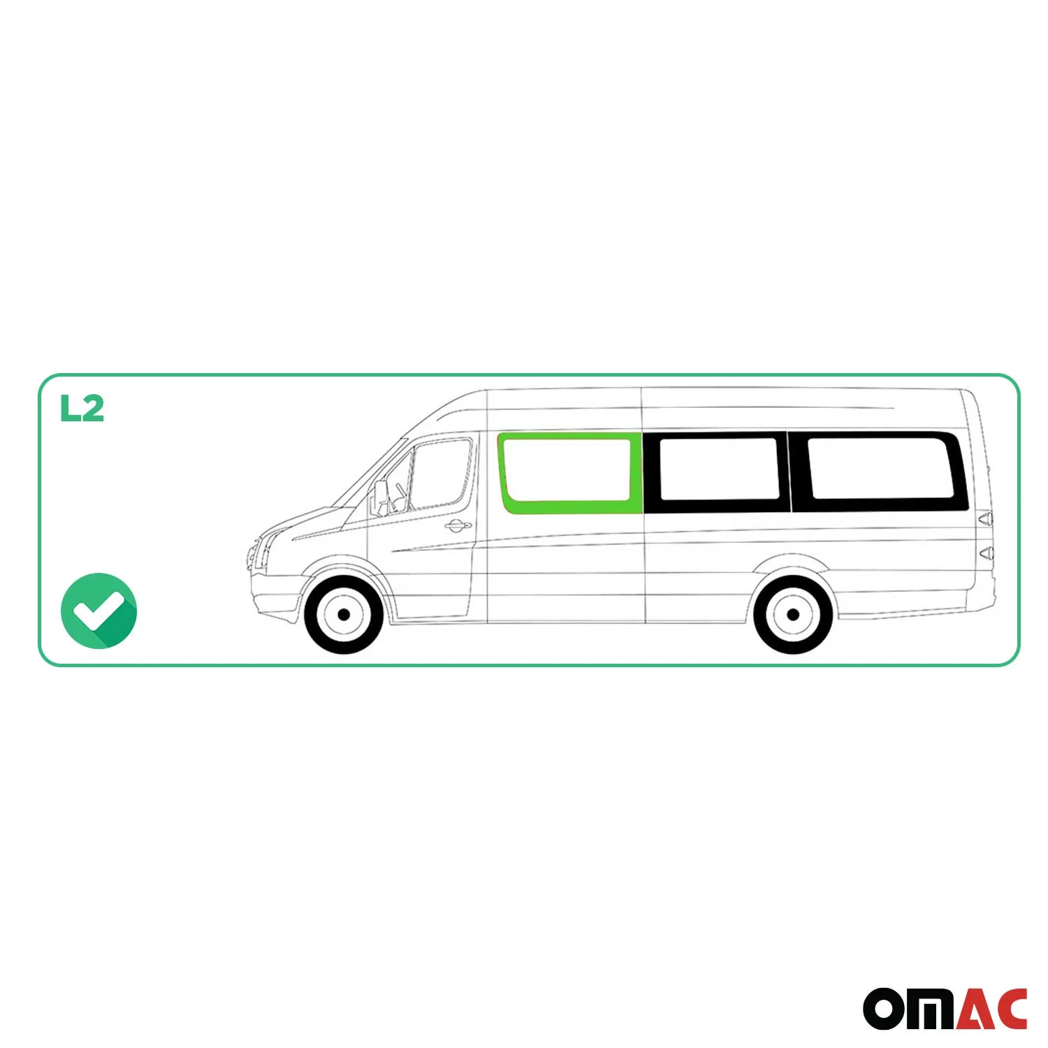 Seitenfenster Sicherheitsglas für VW Crafter 2017-2026 Auto Links Auto L2 - Image 3