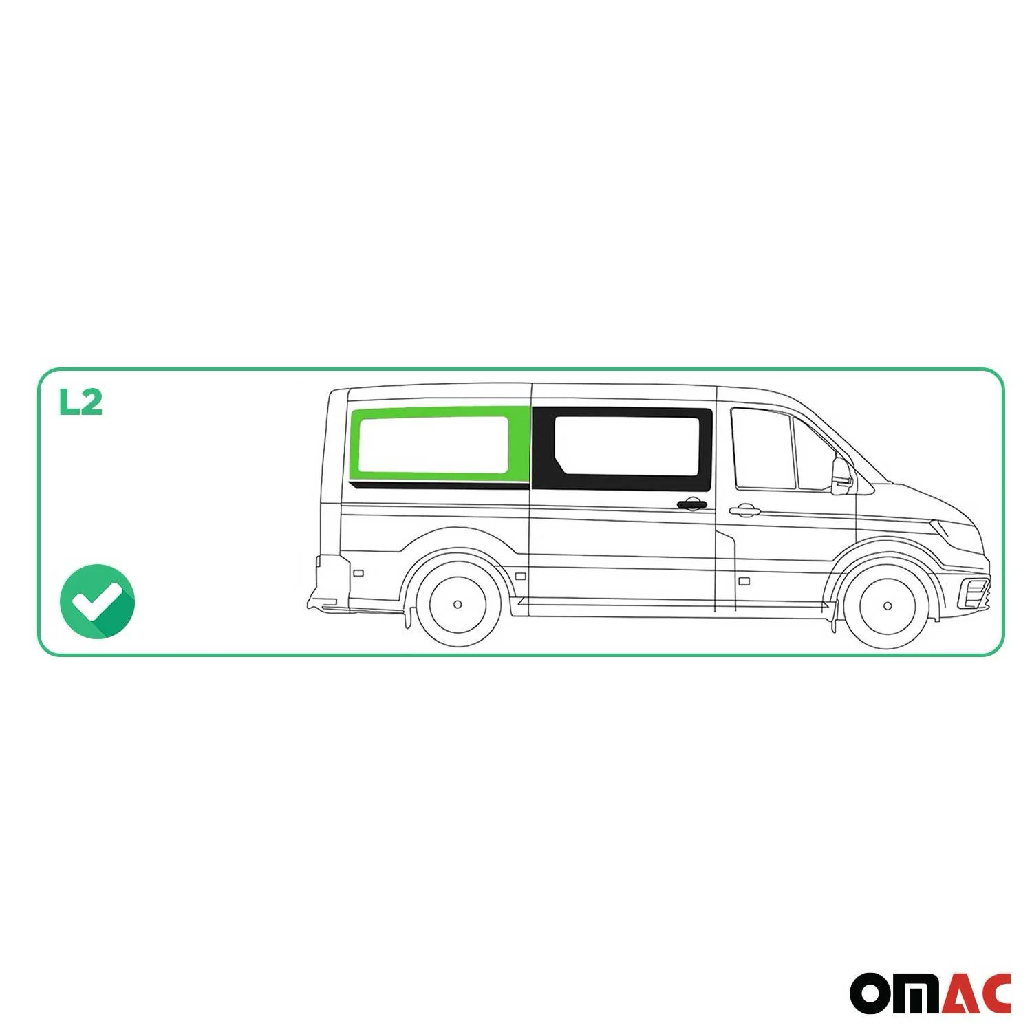Seitenfenster Schiebetür für VW Crafter 2017-2026 Auto Fenster Rechts L2 Schwarz - Image 3
