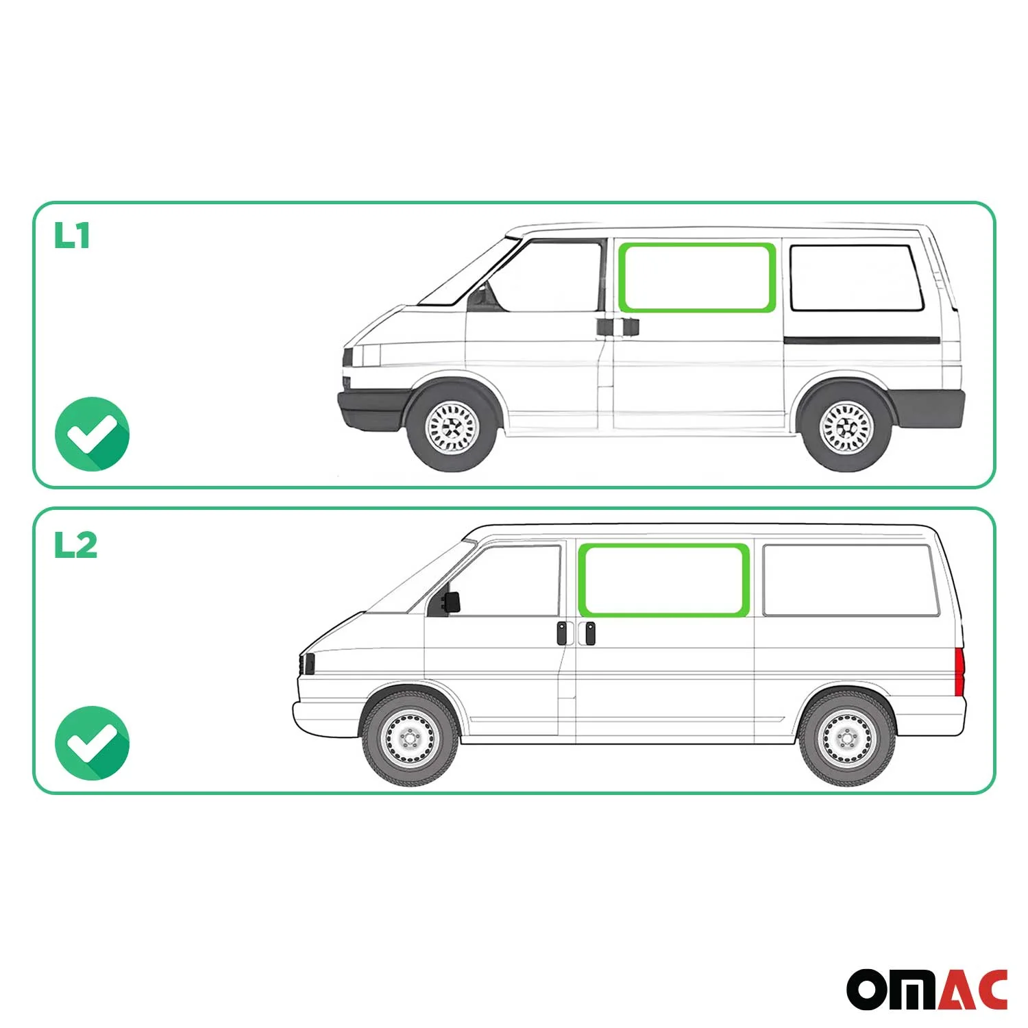 Seitenfenster Auto Fenster für VW T4 Transporter 1990-2003 Vorne Links L1 L2 - Image 3