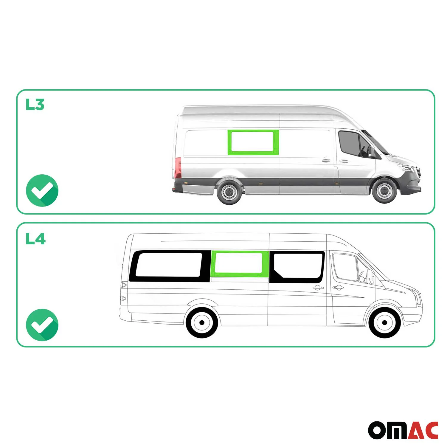 Seitenfenster Auto für Mercedes Sprinter W906 2006-2018 Schiebetür Rechts L3 L4 - Image 3