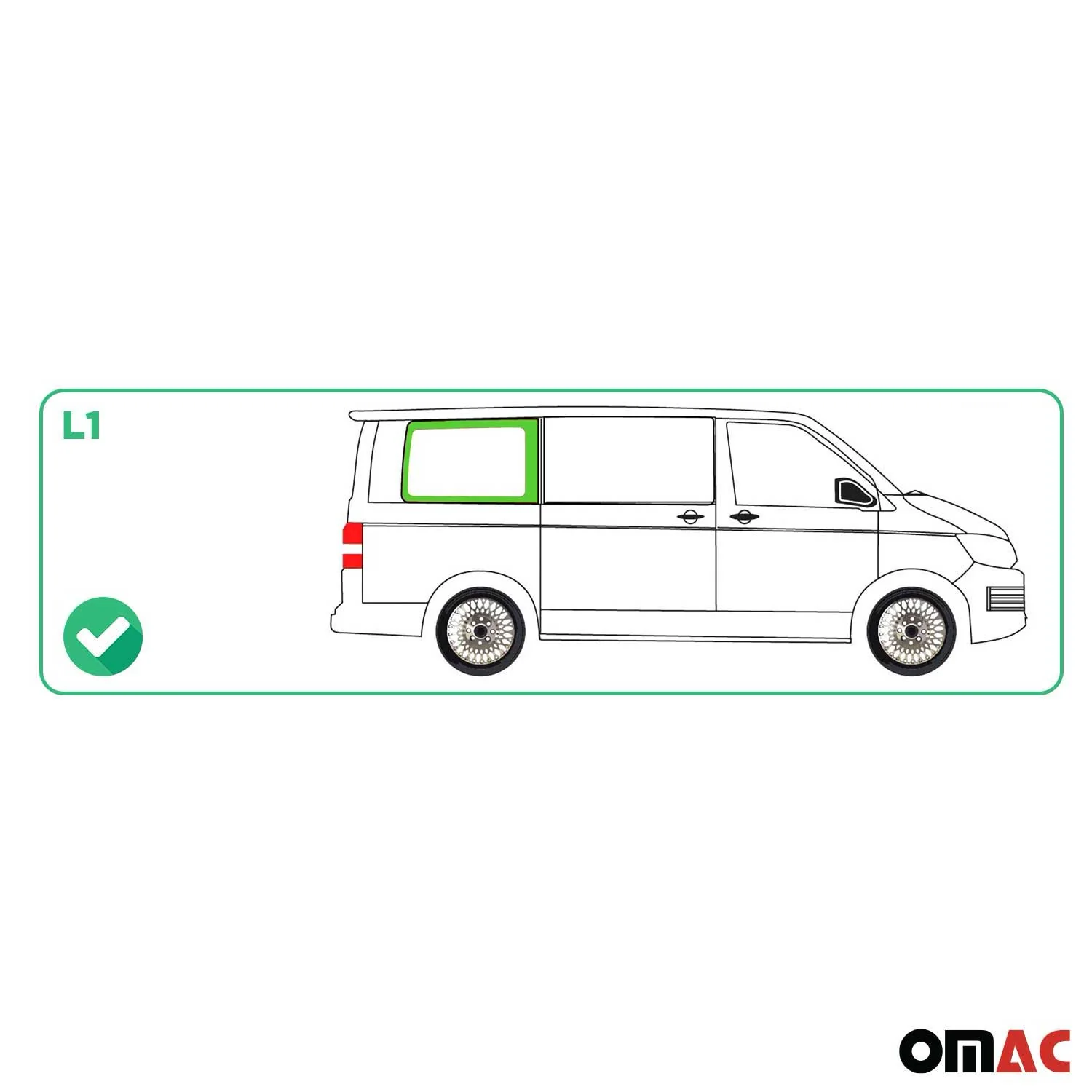 Seitenfenster Auto Seitenscheibe für VW T6 T6.1 2015-2024 Rechts L1 Kurzer - Image 3