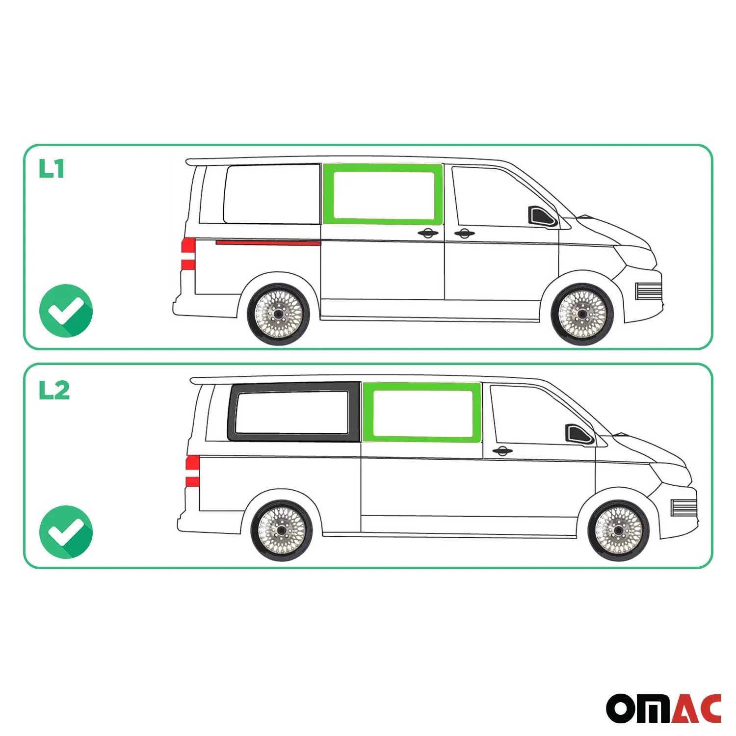 Seitenfenster Auto Seitenscheibe für VW T6 T6.1 2015-24 Rechts Schiebetür L1 L2 - Image 3