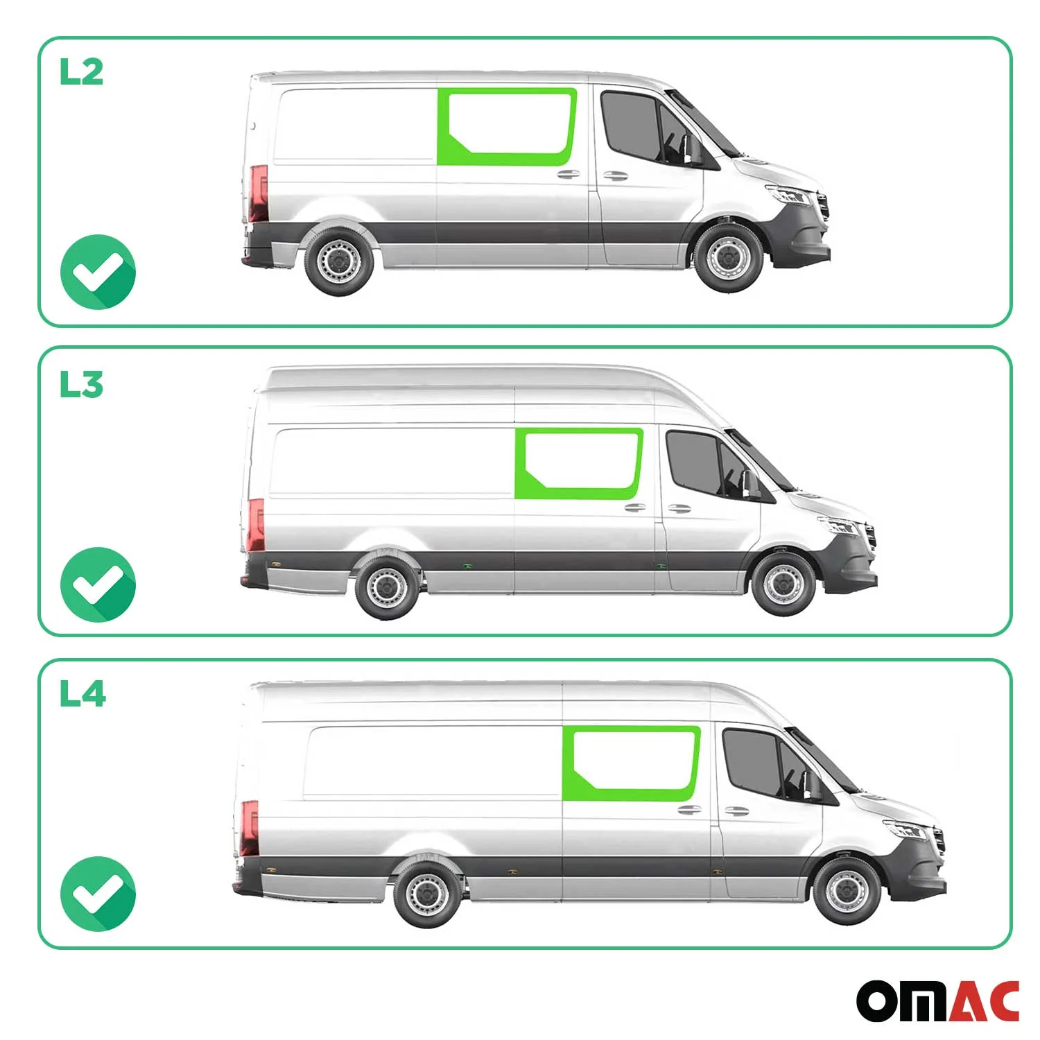 Seitenfenster für Mercedes Sprinter W906 2006-2018 Rechts Vorne Fenster L2 L3 L4 - Image 3