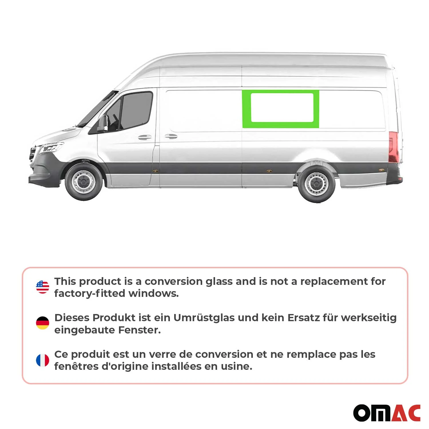 Seitenfenster für Mercedes Sprinter W906 2006-2018 Fenster Links Mittel L3 L4 - Image 2