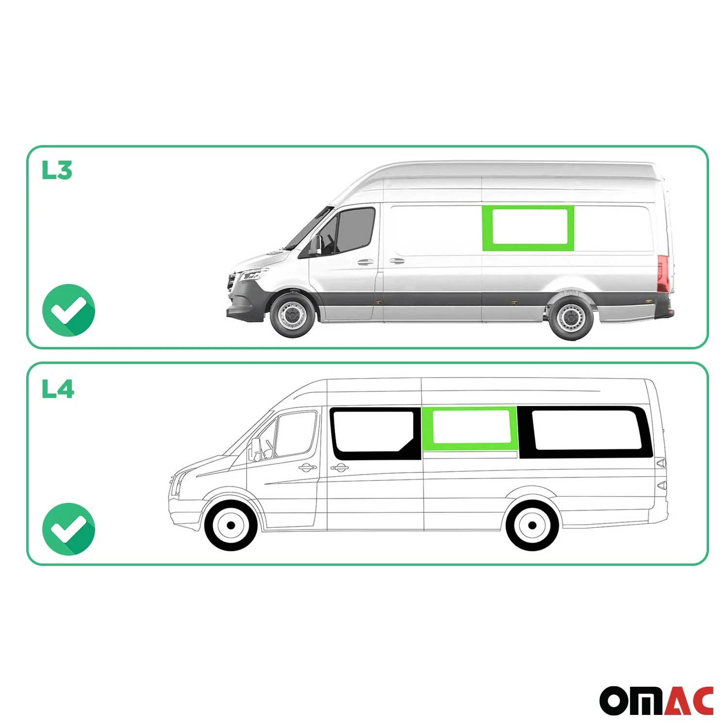 Seitenfenster für Mercedes Sprinter W906 2006-2018 Fenster Links Mittel L3 L4 - Image 3