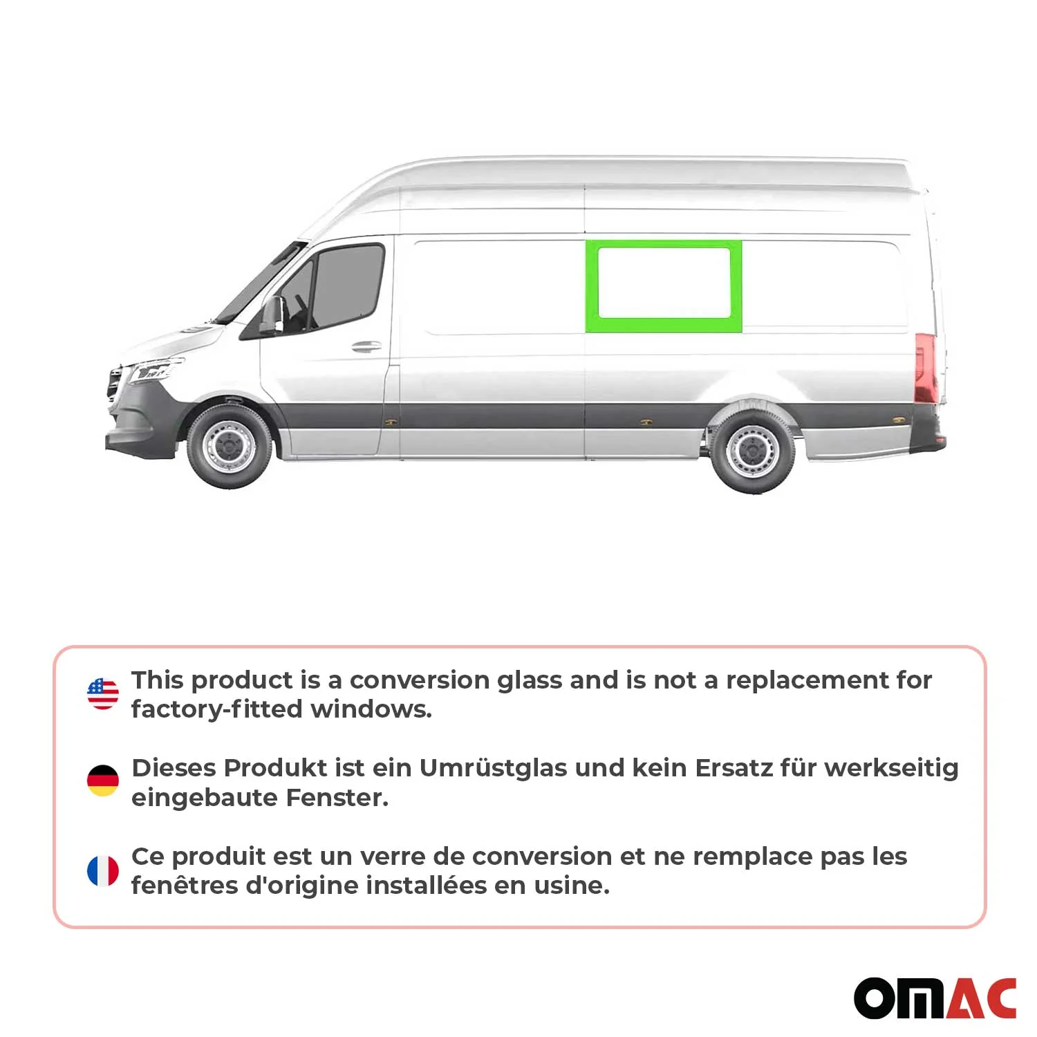 Seitenfenster für Mercedes Sprinter W906 2006-2018 Links Mittel Fenster L3 L4 - Image 2