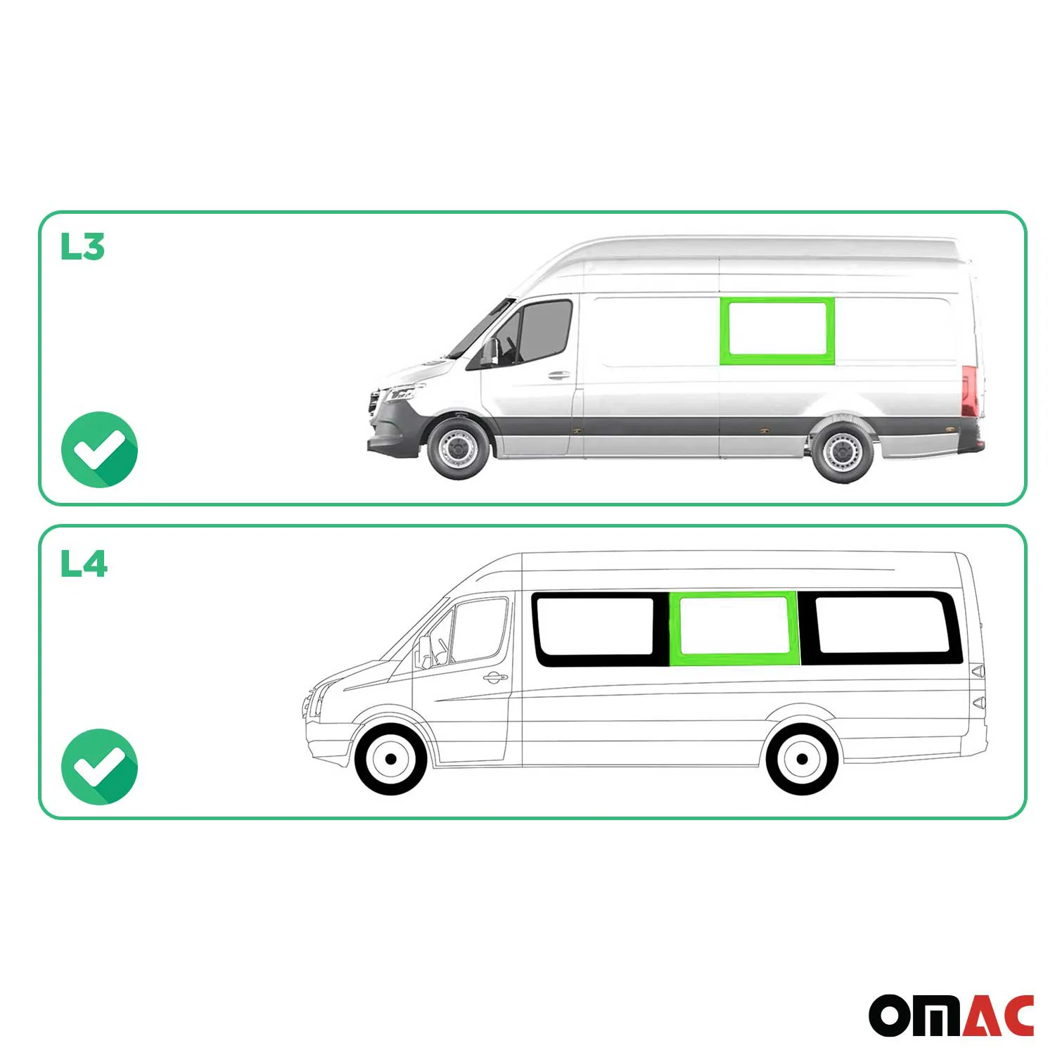 Seitenfenster für Mercedes Sprinter W906 2006-2018 Links Mittel Fenster L3 L4 - Image 3