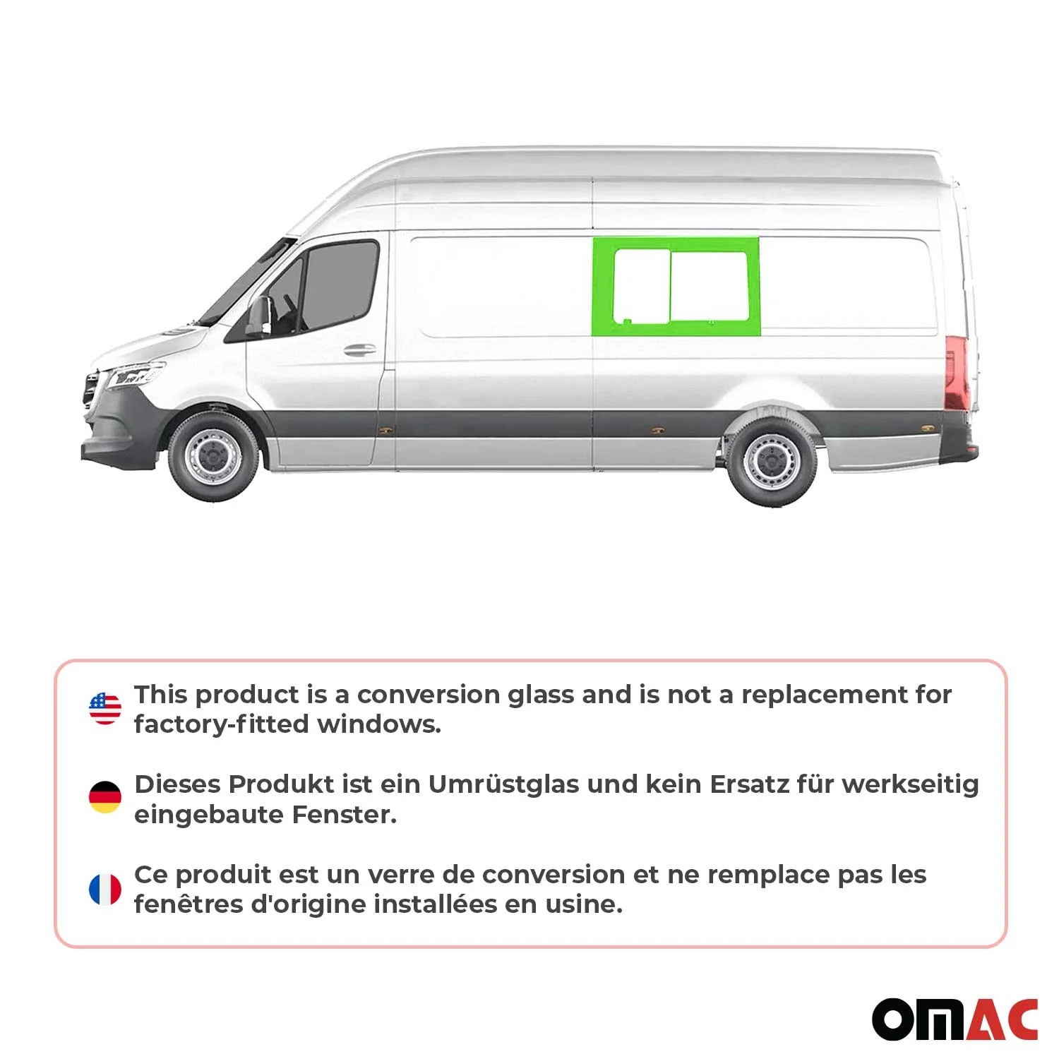Seitenfenster Schiebefenster für Mercedes Sprinter 2006-2018 Links Auto L3 L4 - Image 2