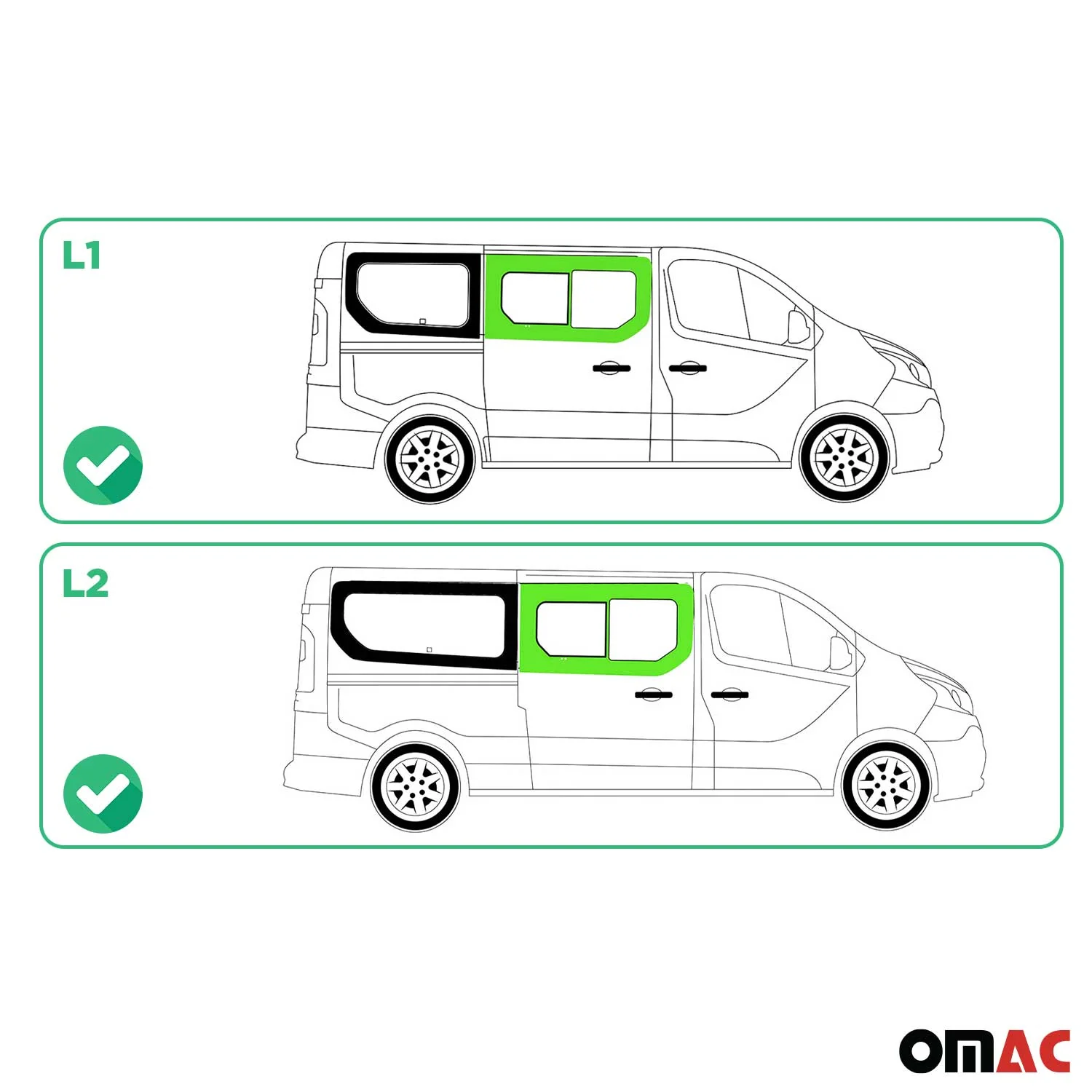 Seitenfenster Schiebefenster für Nissan Primastar 2014-2024 Rechts L1 L2 Schwarz - Image 3