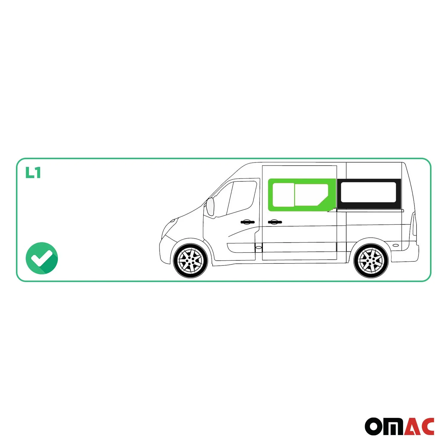 Seitenfenster Schiebefenster für Renault Master 2010-2024 Schwarz Links L1 - Image 3