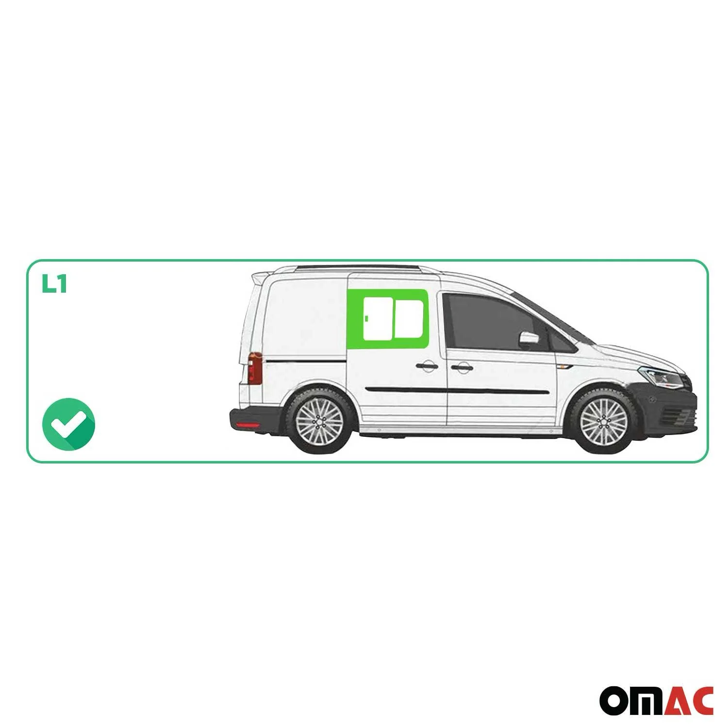 Seitenfenster Schiebefenster für VW Caddy 2003-2020 Vorne Fenster Rechts L1 - Image 3