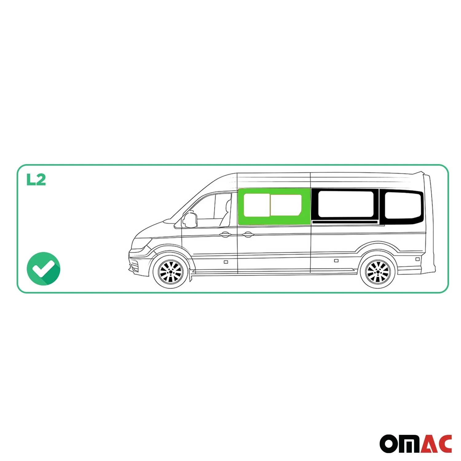 Seitenfenster Schiebefenster für VW Crafter 2017-2026 Links Schiebetür L2 - Image 3