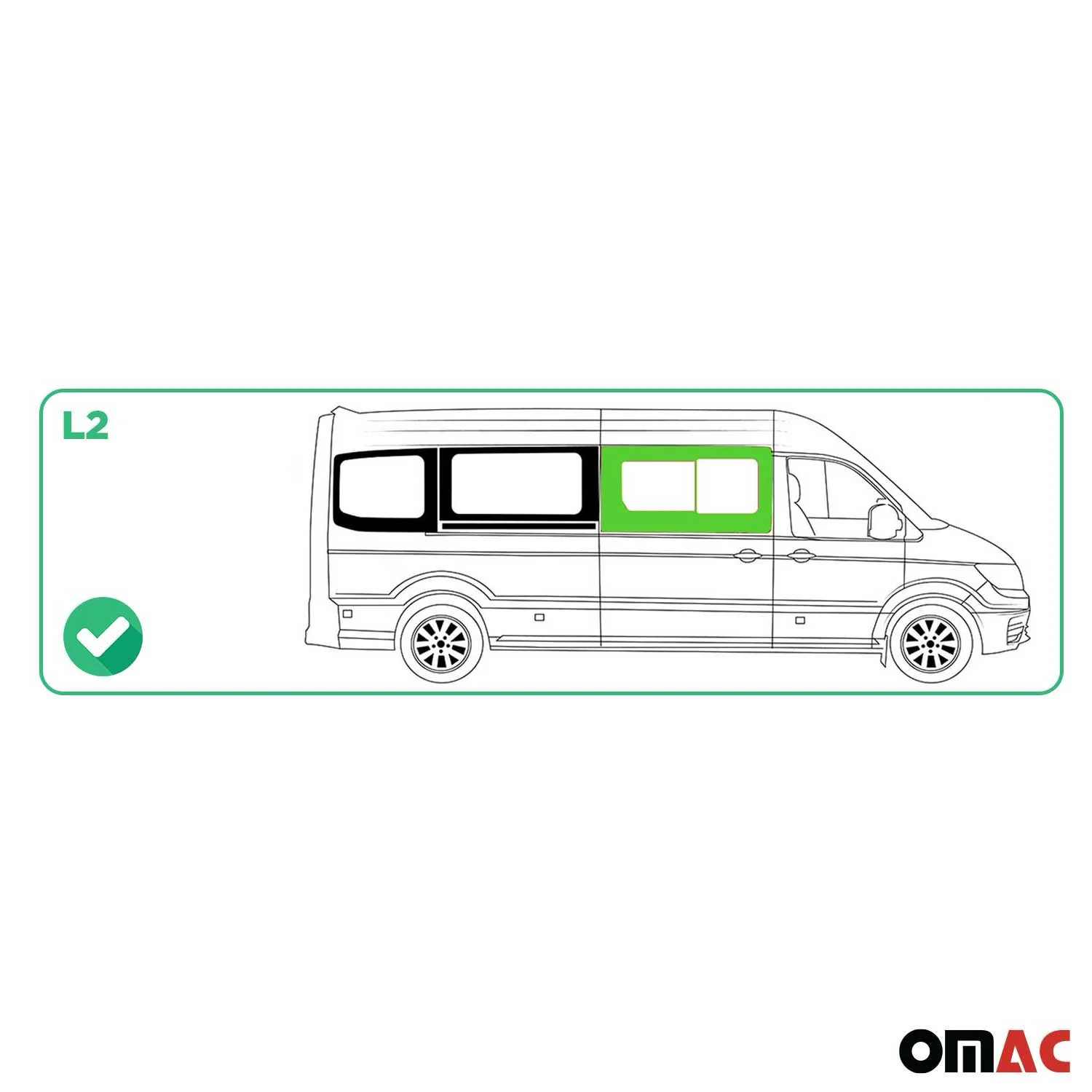 Seitenfenster Schiebefenster für VW Crafter 2017-2026 Rechts Schiebetür L2 - Image 3