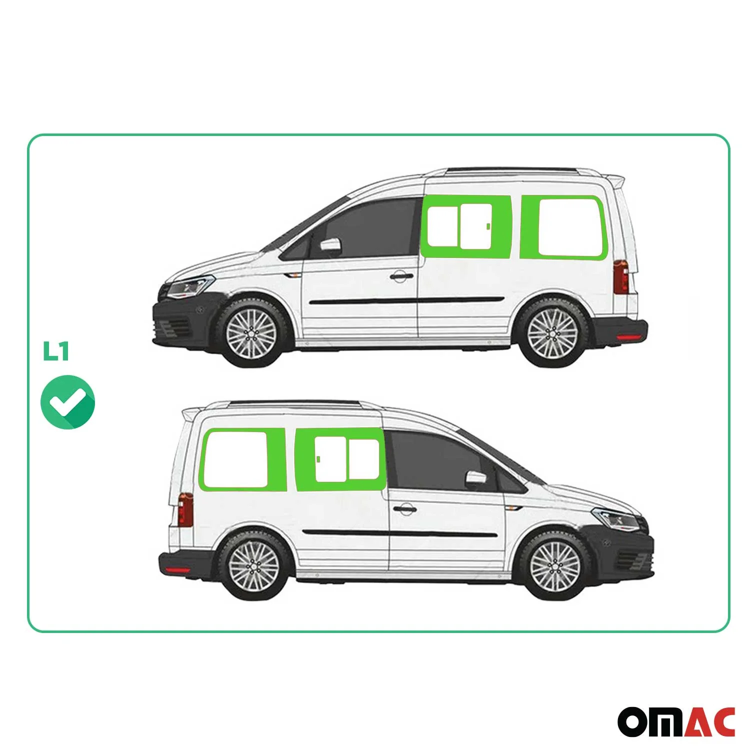 Seitenfenster Schiebefenster VW Caddy 2003-2020 Autoglas Links Rechts Set 4x L1 - Image 3