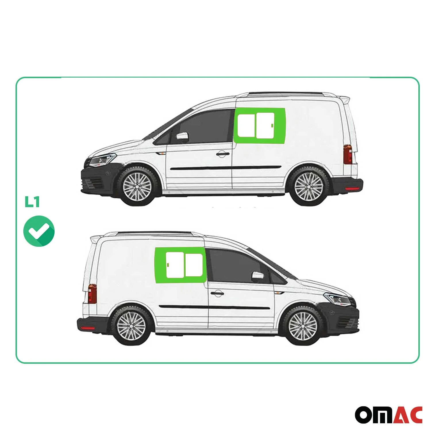 Seitenfenster Schiebefenster VW Caddy 2003-2020 Autoglas Rechts Links 2x Set L1 - Image 3