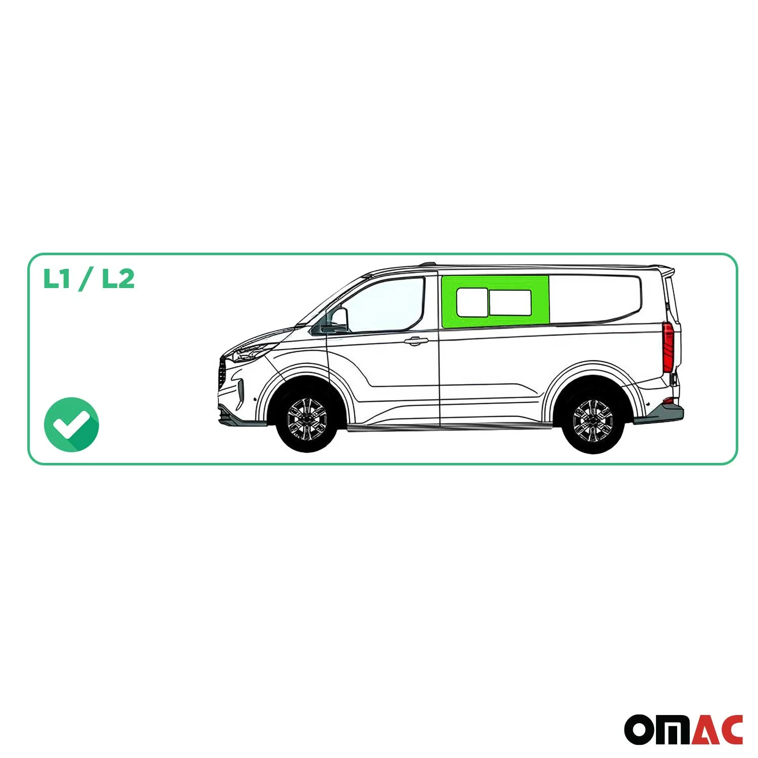 Seitenfenster Schiebetür für Ford Transit Custom V710 2023-26 Vorne Links L1 L2 - Image 3
