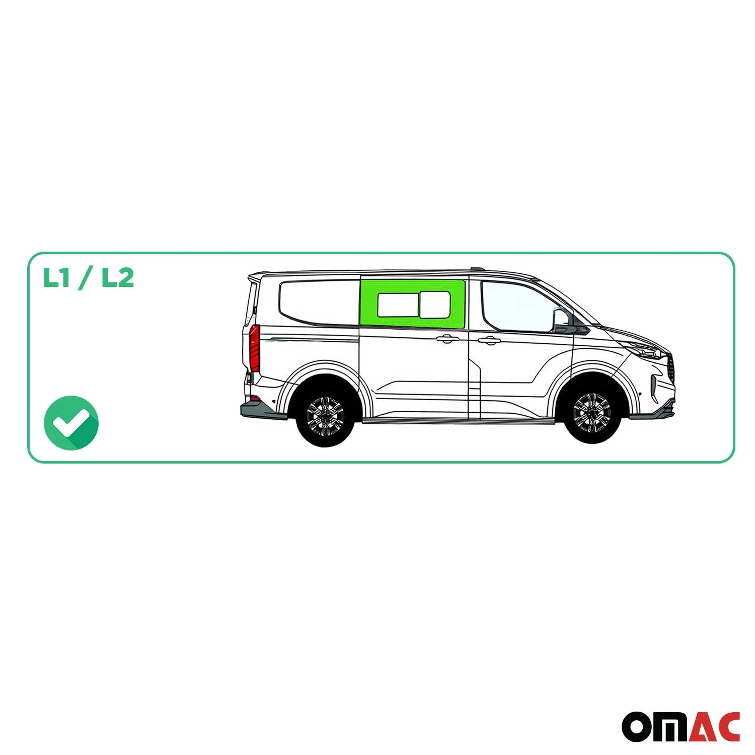 Seitenfenster Schiebetür für Ford Transit Custom V710 2023-26 Vorne Rechts L1 L2 - Image 3