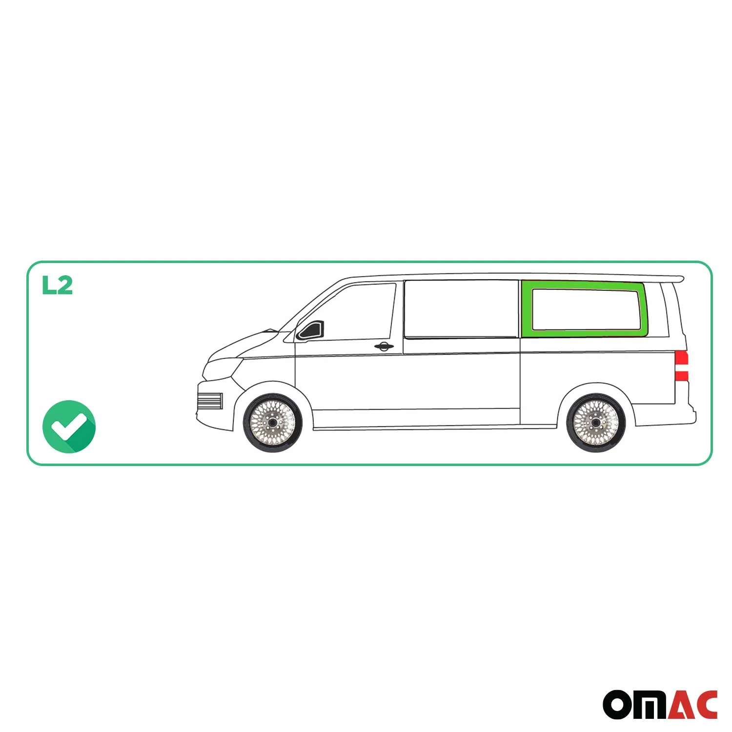 Seitenfenster Seitenscheibe für VW T6 T6.1 2015-2024 Sicherheitsglas Links L2 - Image 3