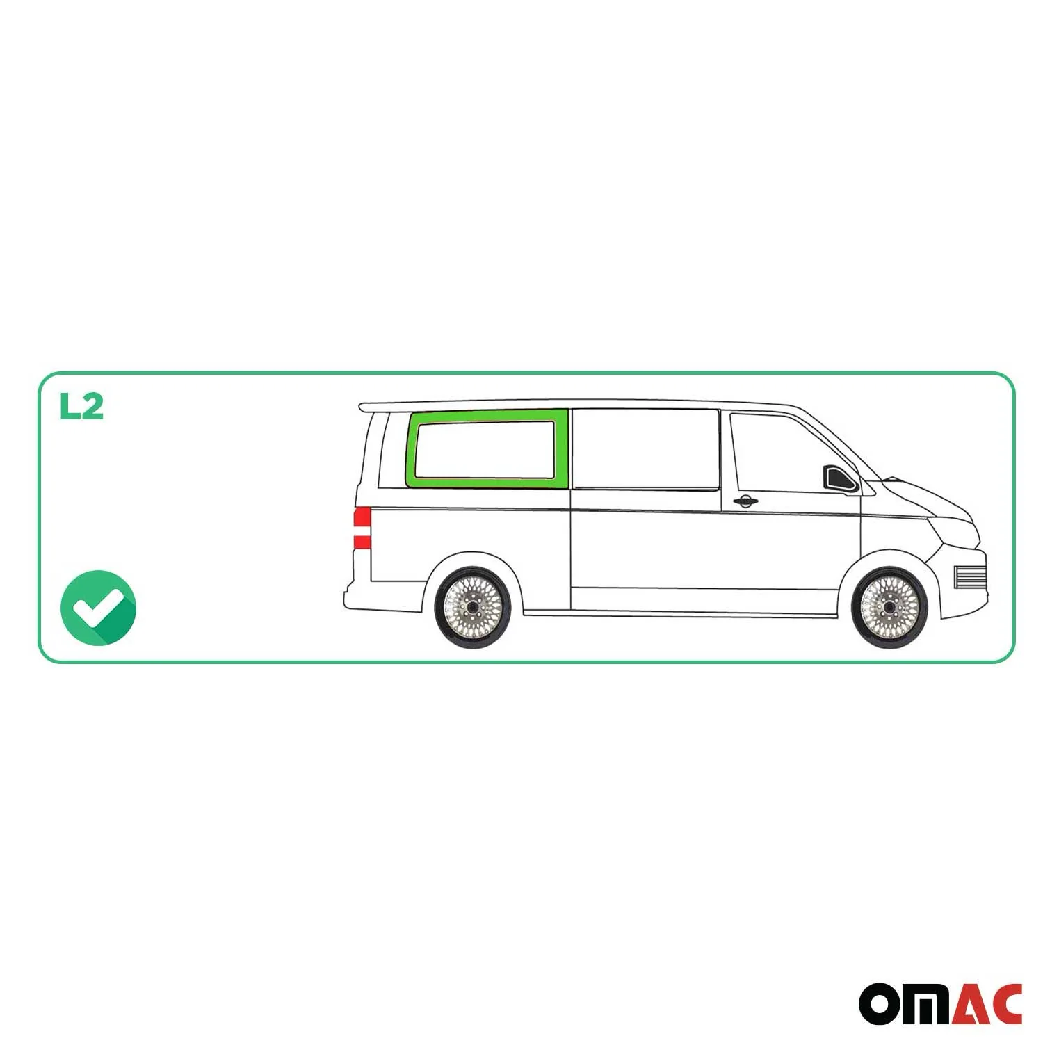 Seitenfenster Seitenscheibe für VW T6 T6.1 2015-2024 Rechts L2 Langer Schwarz - Image 3