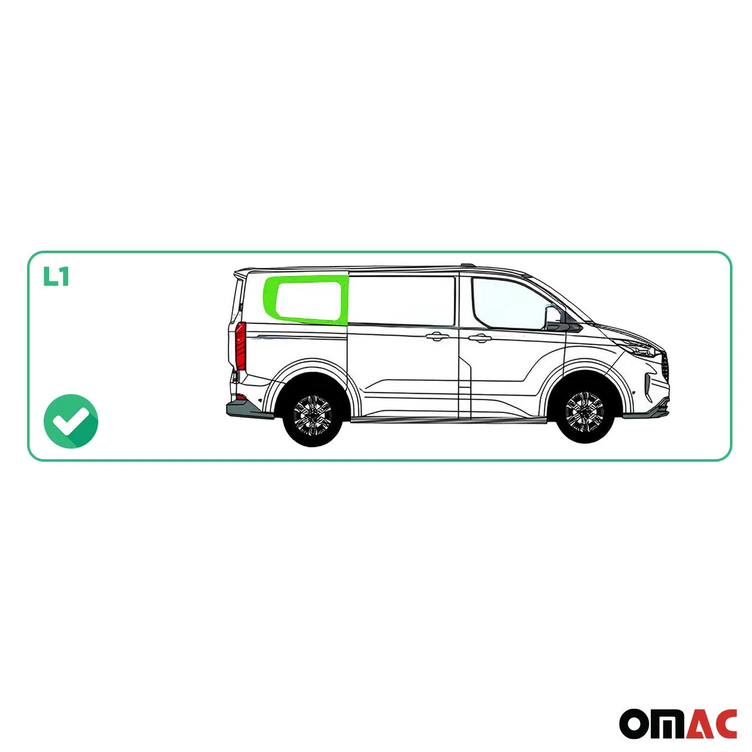 Seitenfenster Sicherheitsglas für Ford Transit Custom ab 2023 Hinten Rechts L1 - Image 3