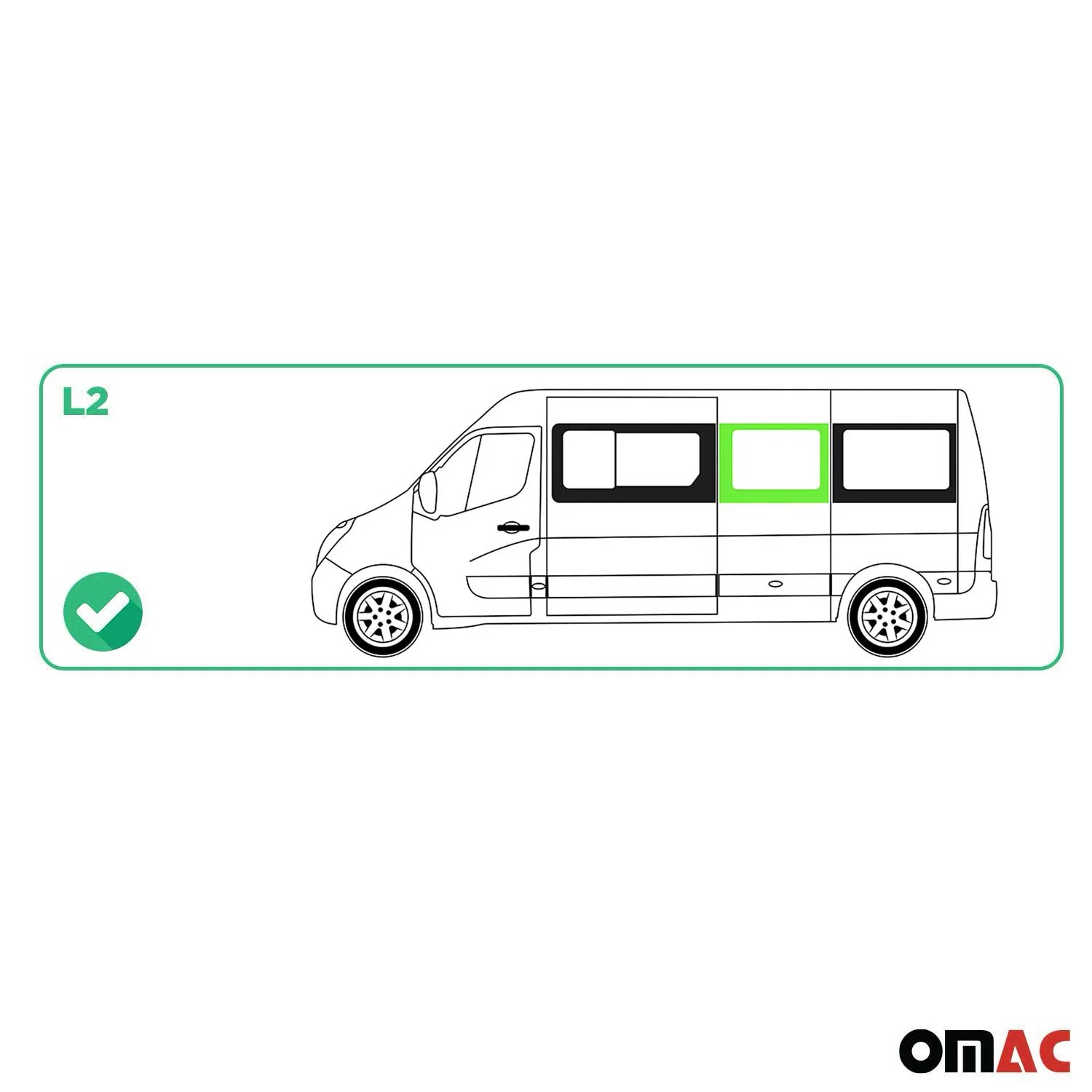 Seitenfenster Sicherheitsglas für Opel Movano 2014-2021 Links L1 Schwarz - Image 3