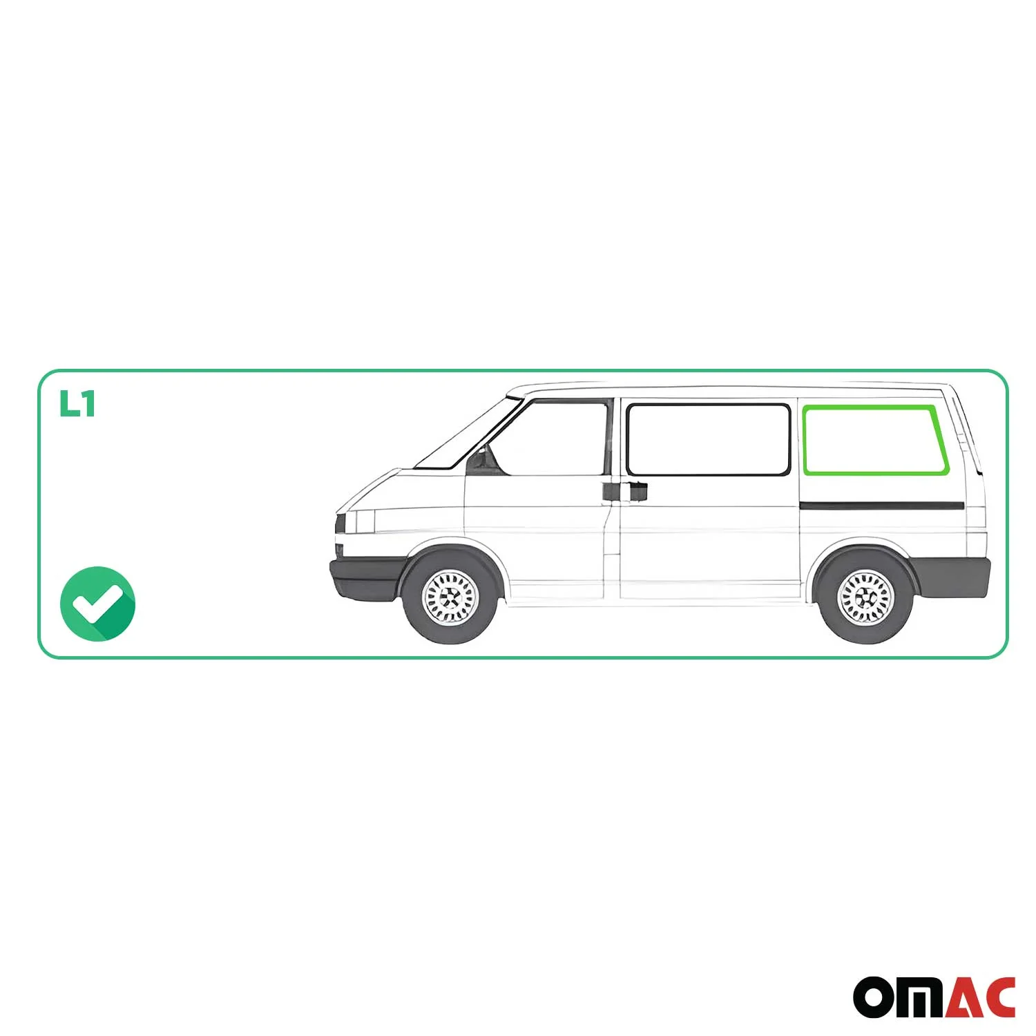 Seitenfenster Sicherheitsglas für VW T4 Transporter 1990-2003 Hinten Links L1 RS - Image 3