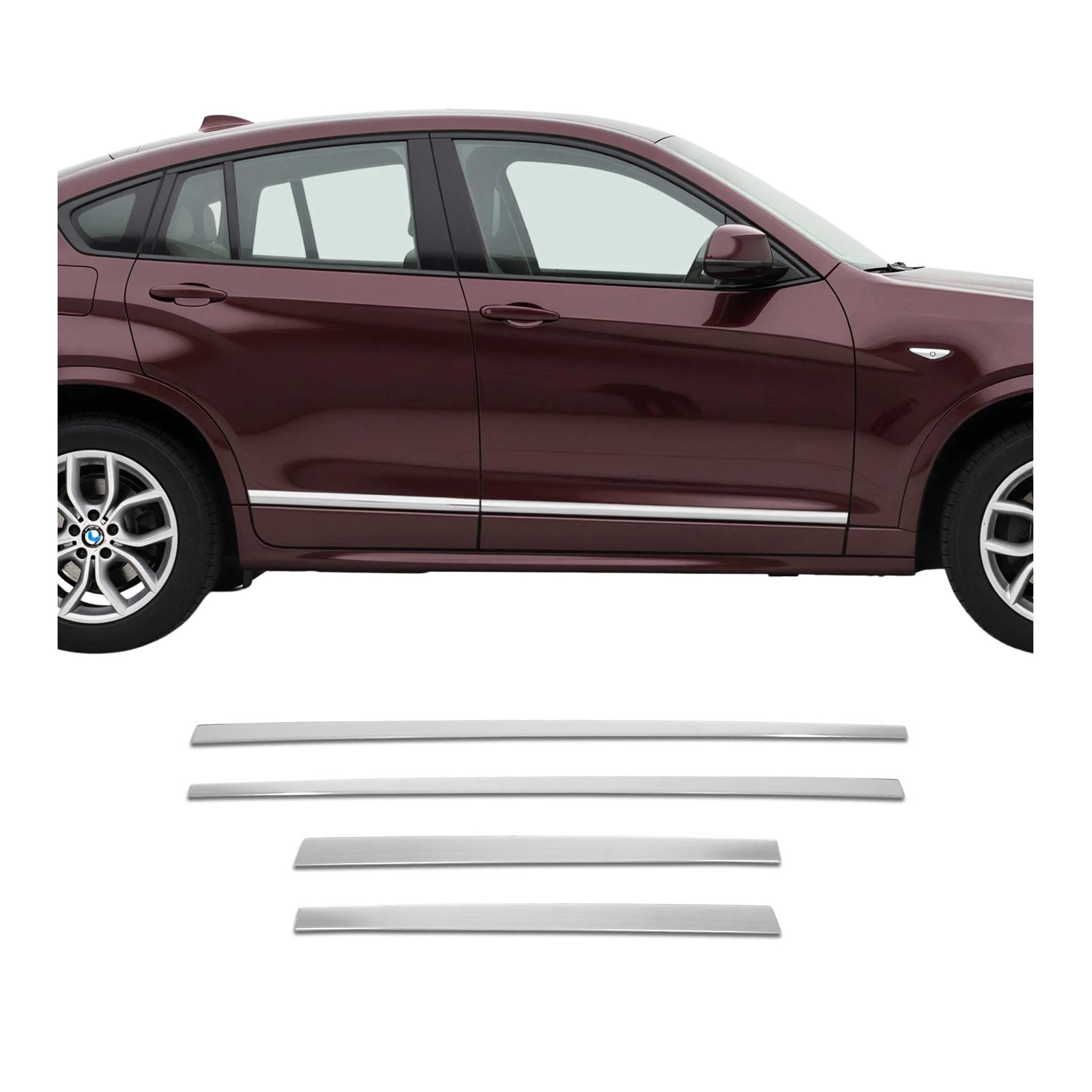 Seitentürleiste Türleisten Türschutzleiste für BMW X4 F26 2014-2018 Edelstahl 4x