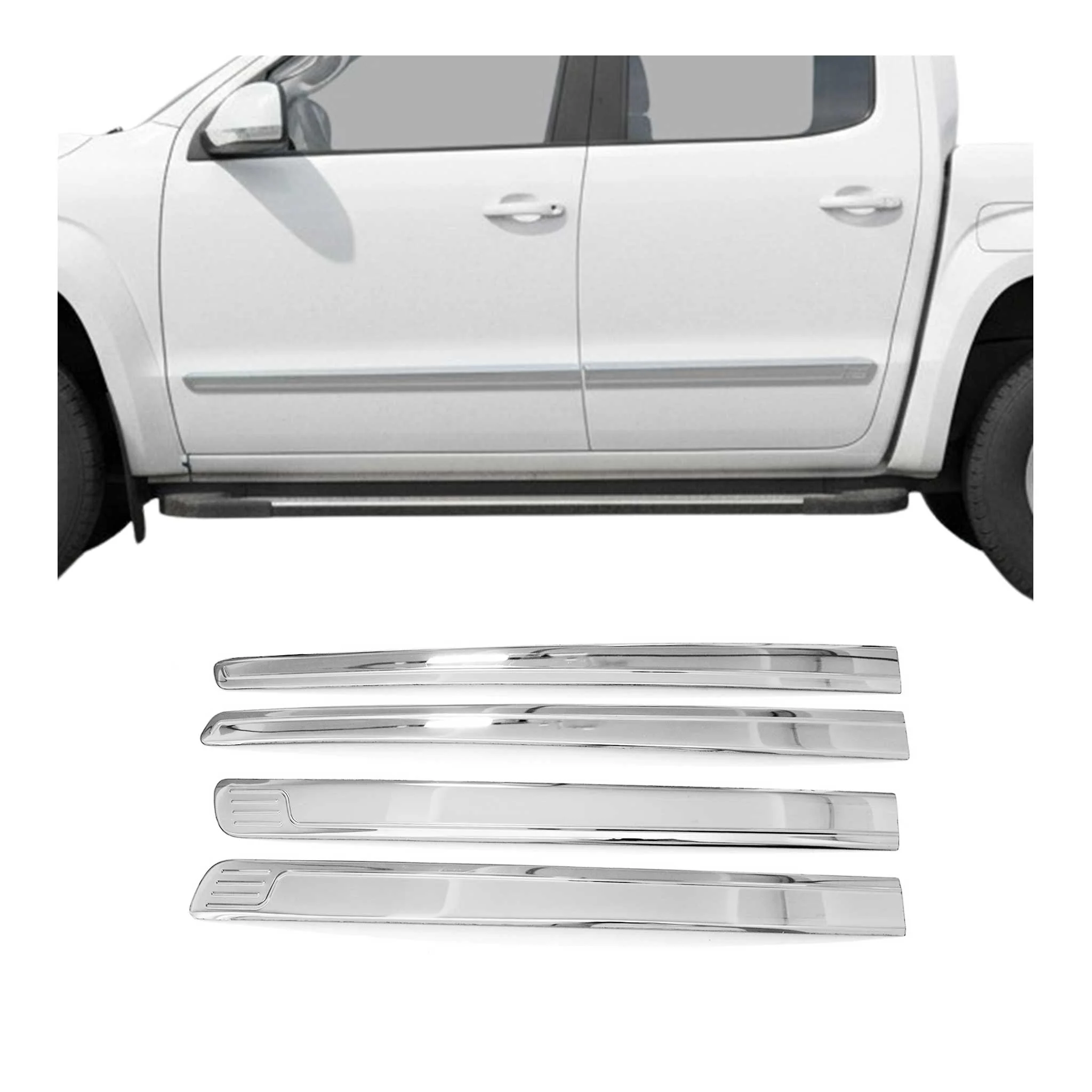 Seitentürleiste Türleisten Türschutzleiste für Toyota Hilux 2015-2026 Chrom 4x