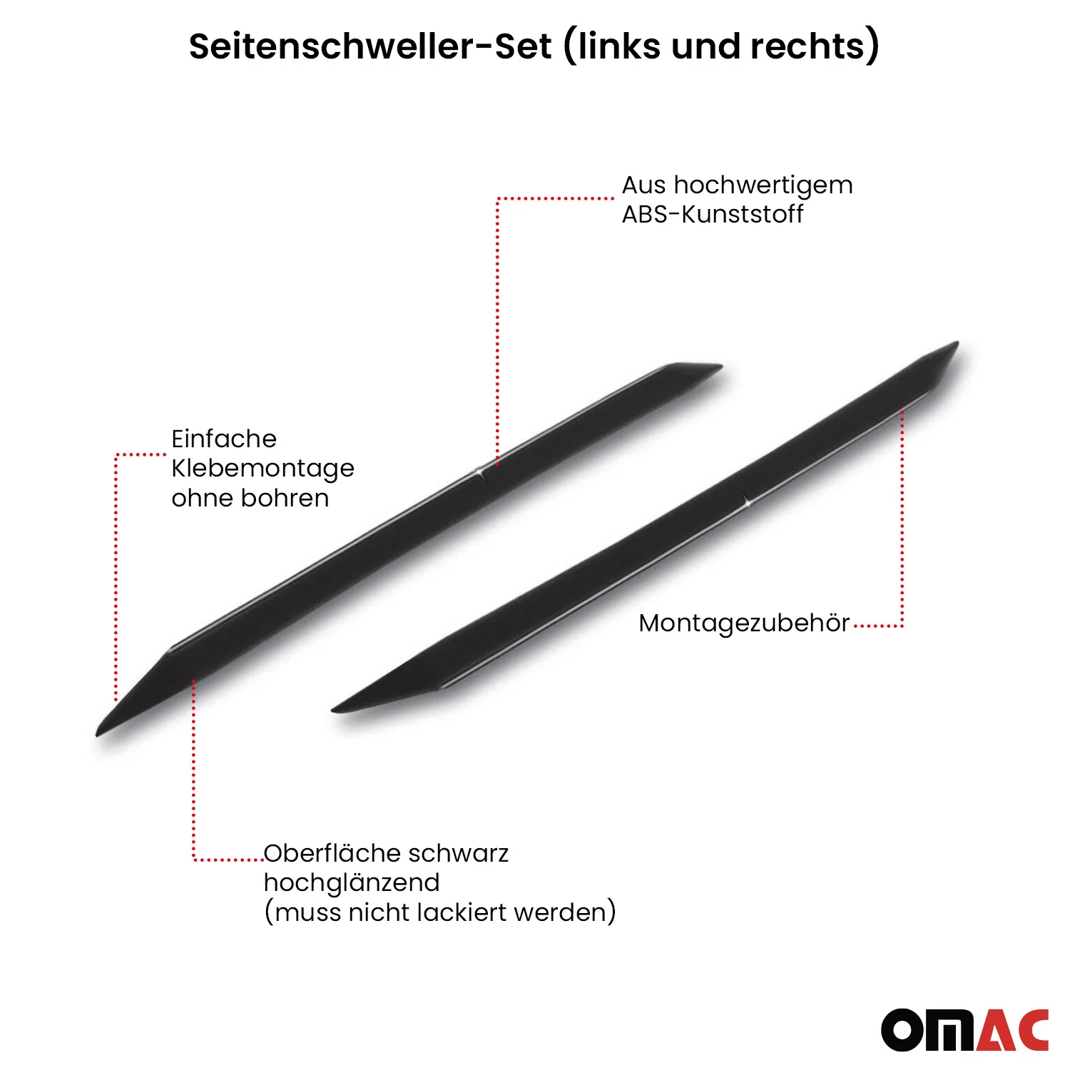 RDX Seitenschweller für Opel Crossland 2017-2023 ABS Schwarz glänzend - Image 3