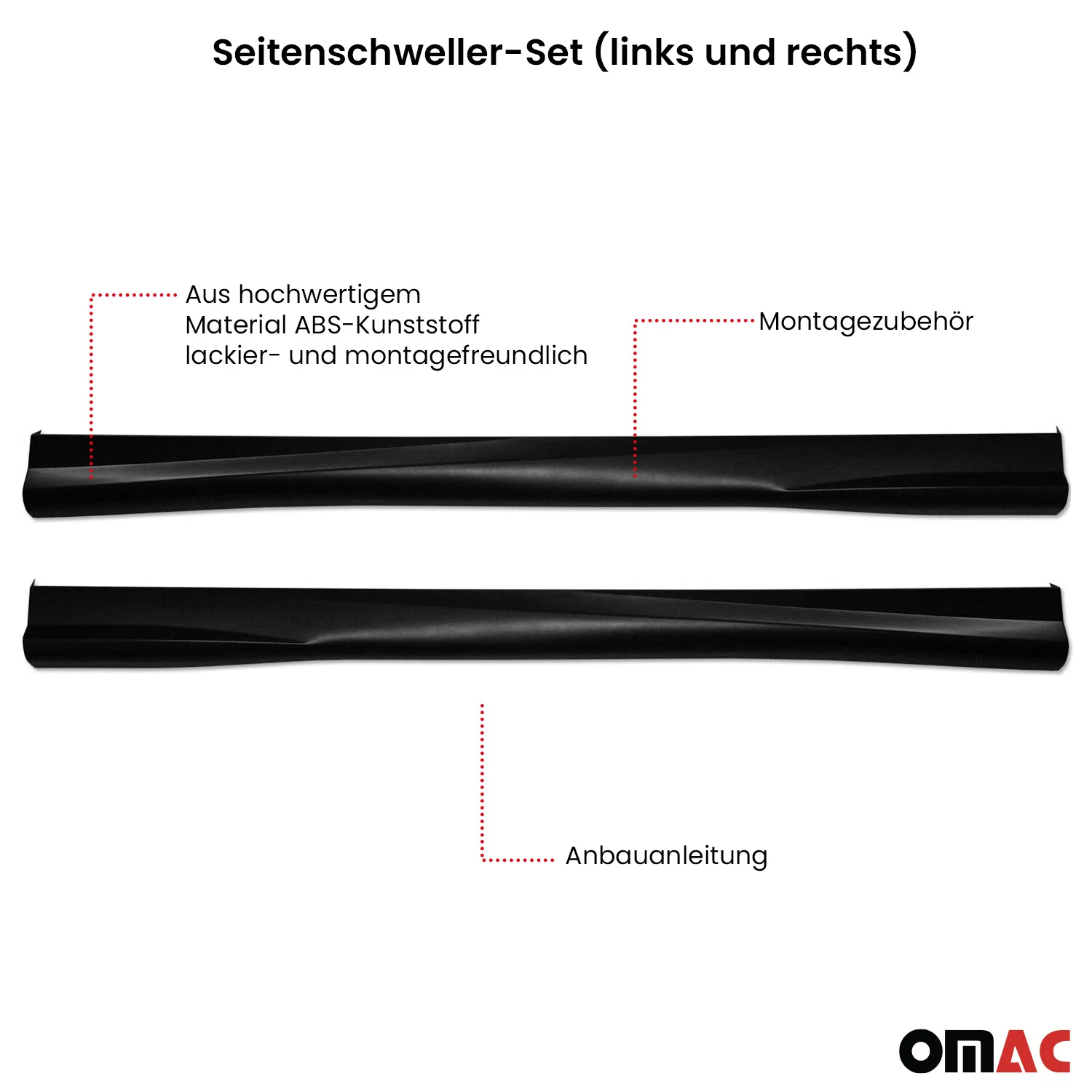 RDX Seitenschweller für Peugeot 207 3 5 türer 2006-2023 ABS Unlackiert - Image 4