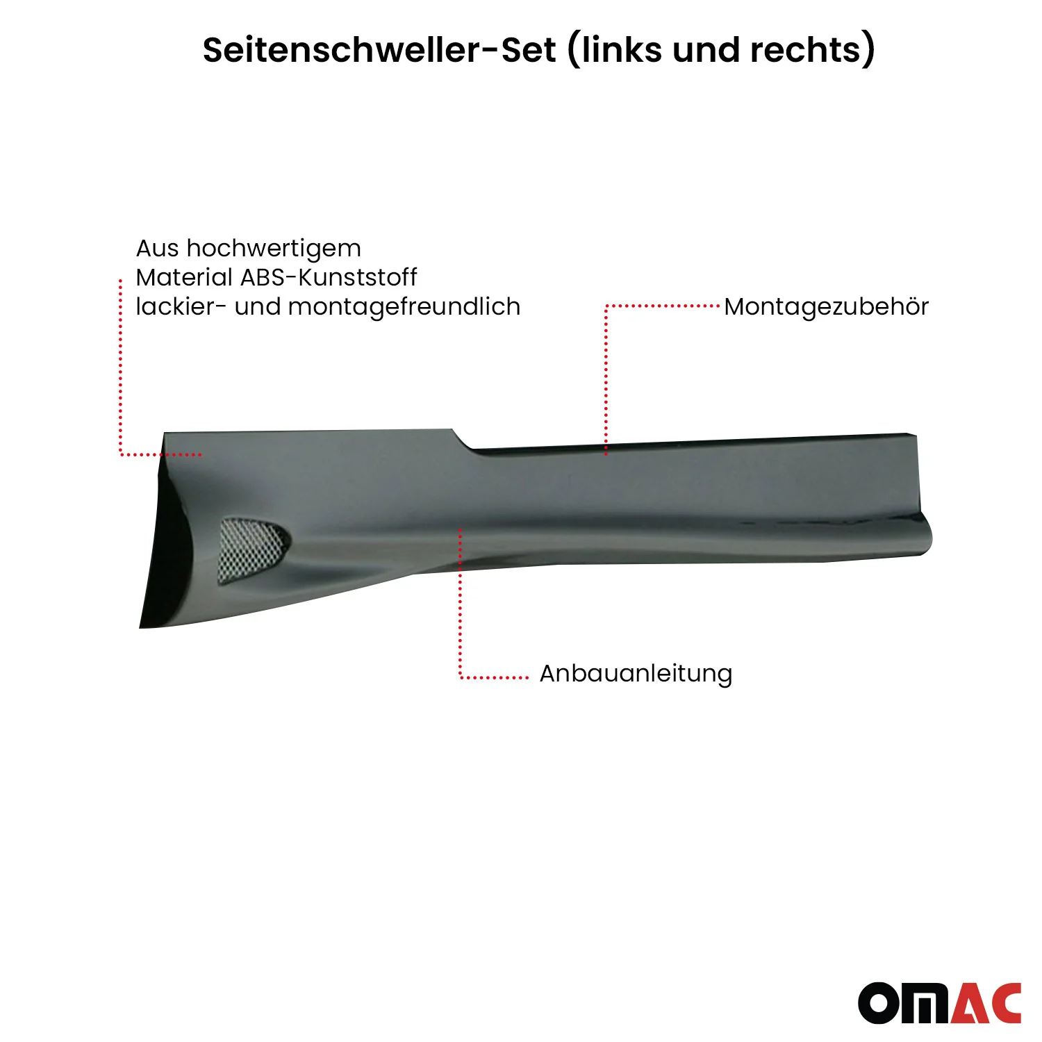 RDX Seitenschweller für Peugeot 207 3 türer 2006-2023 ABS Unlackiert - Image 4