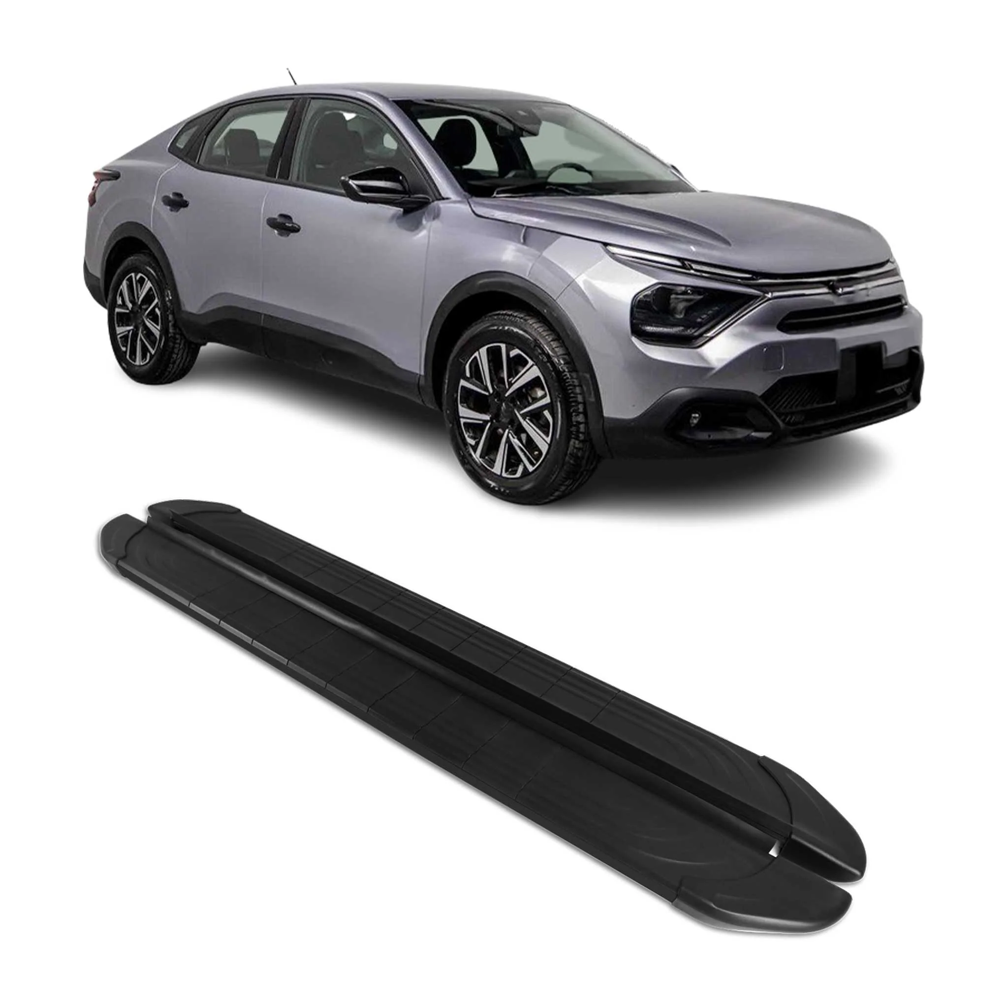 Seitenschweller Trittbretter für Citroen C4 X 2022-2026 Schwarz Aluminium 2 tlg