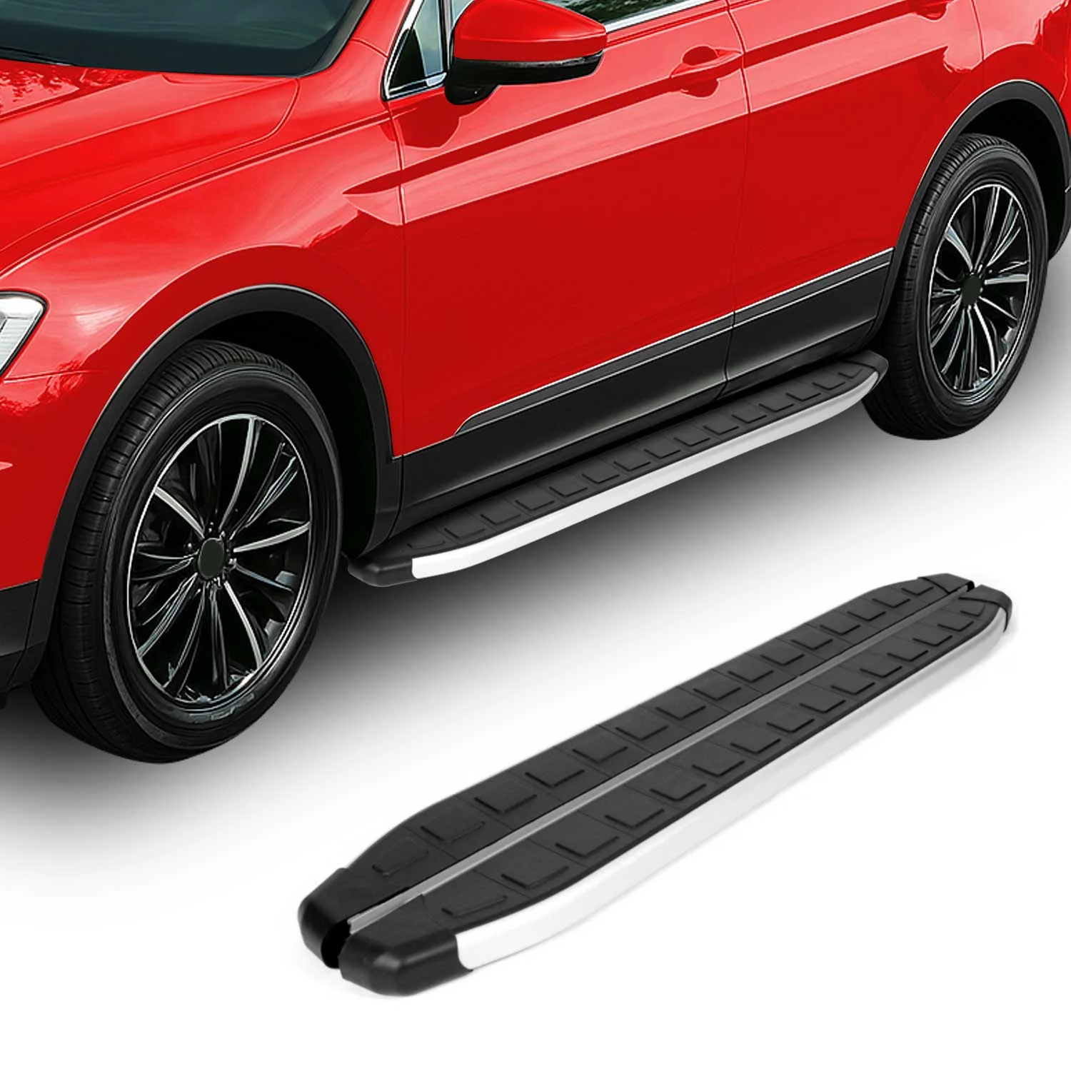 Seitenschweller Trittbretter für Dacia Sandero Stepway 2021-26 Alu Schwarz Gray - Image 2