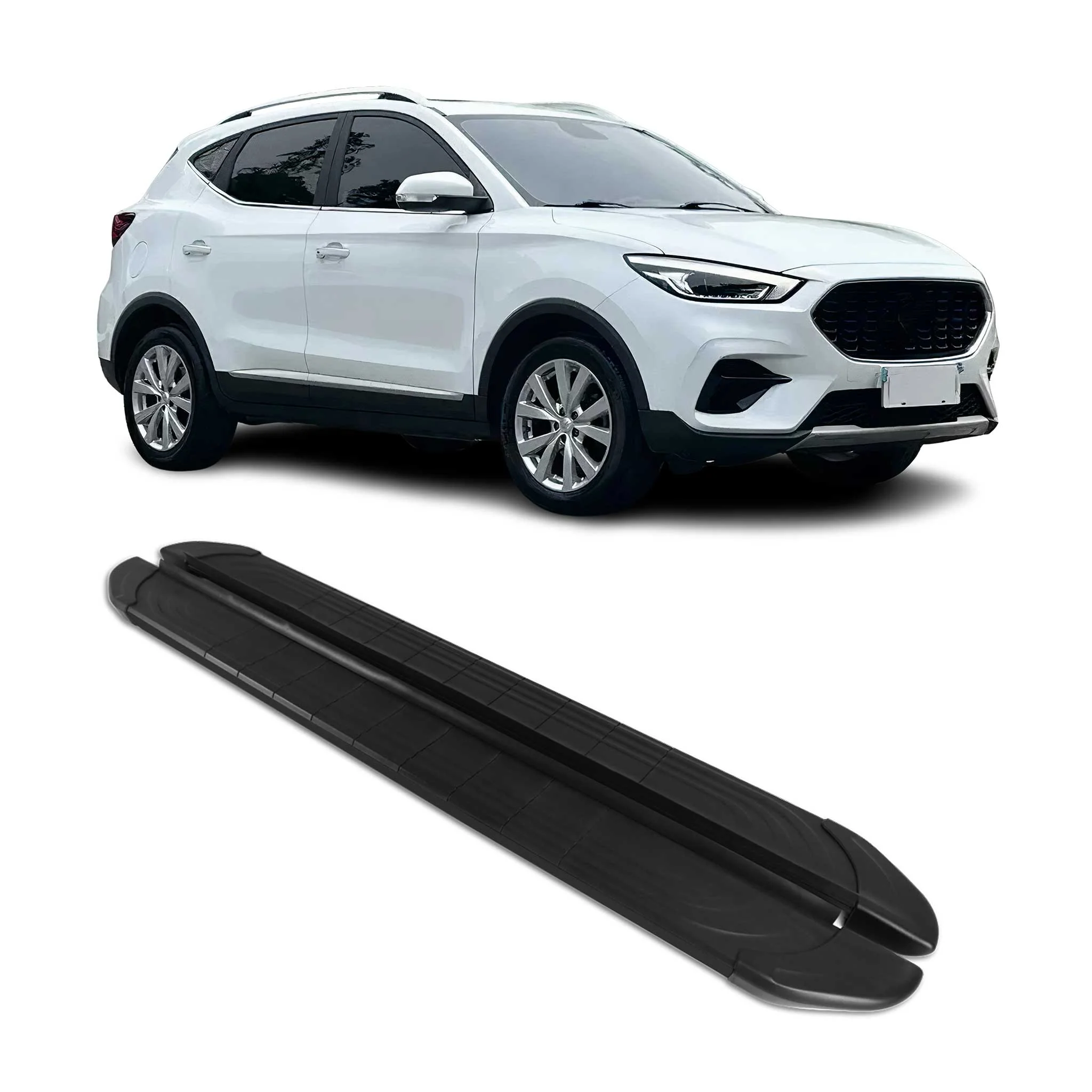 Seitenschweller Trittbretter für MG ZS 2017-2026 Schwarz Aluminium 2 tlg