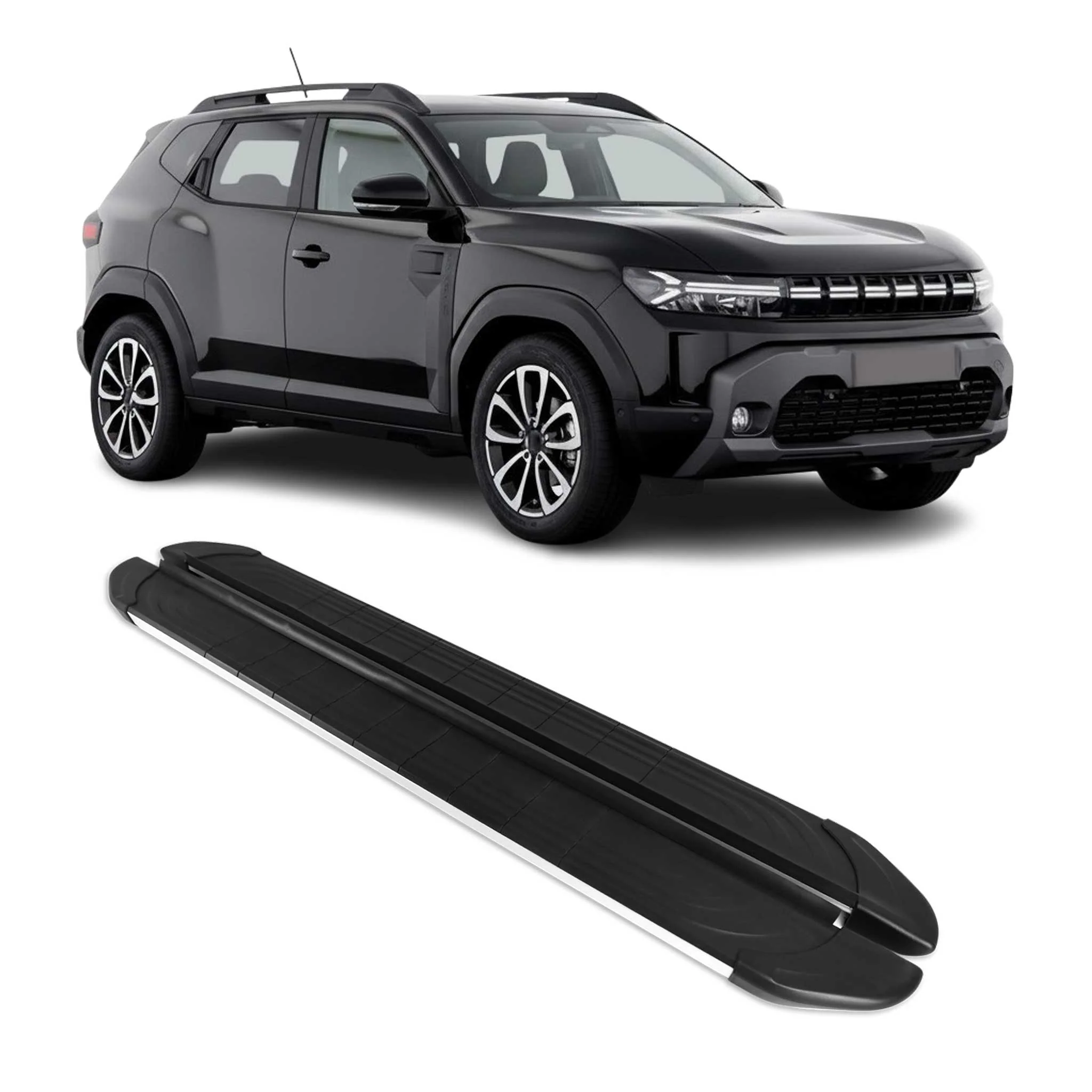 Seitenschweller Trittbretter für Renault Duster / Dacia Duster 2024-2026 Schwarz